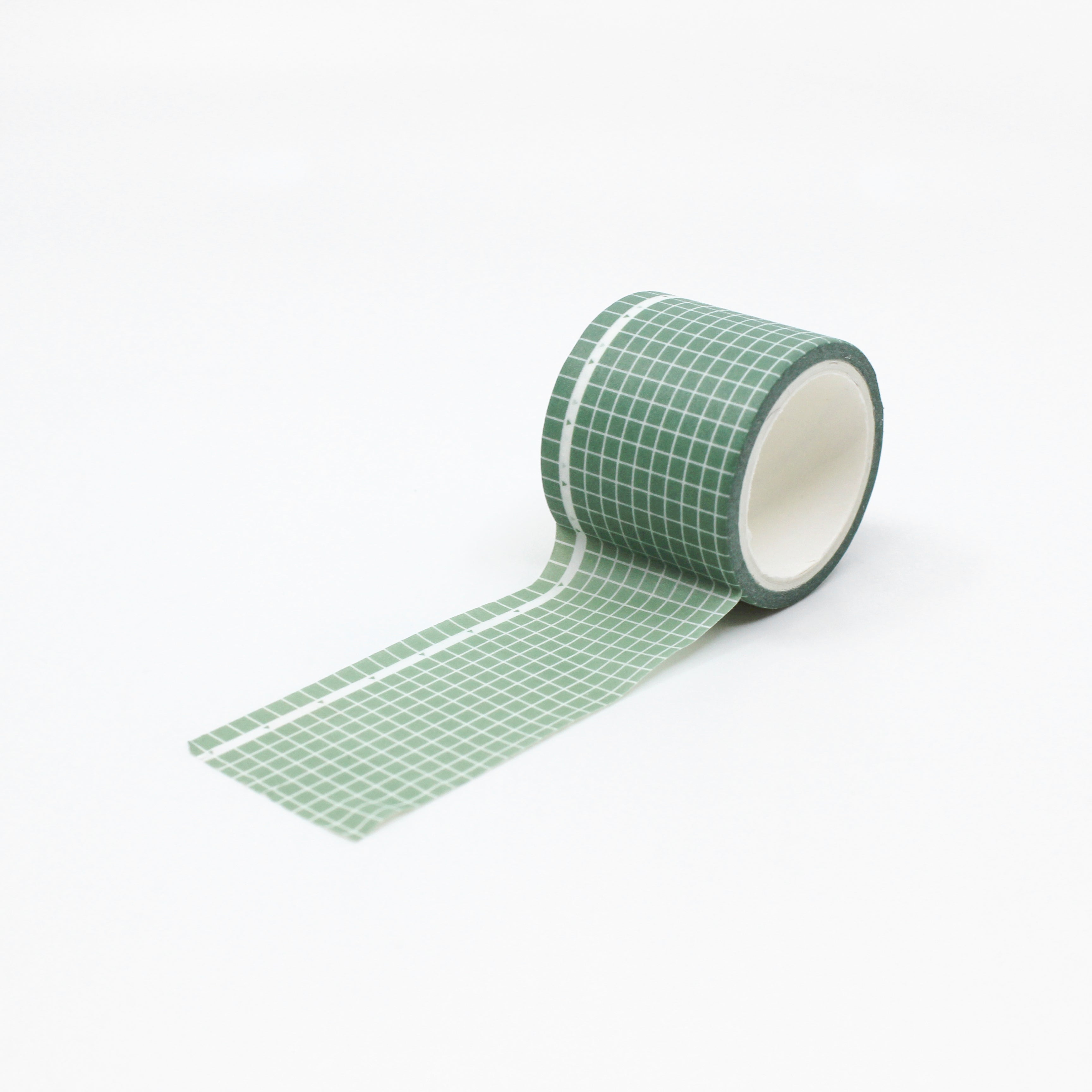 This is a full pattern repeat view of green wide grid washi tape BBB Supplies Craft Shop