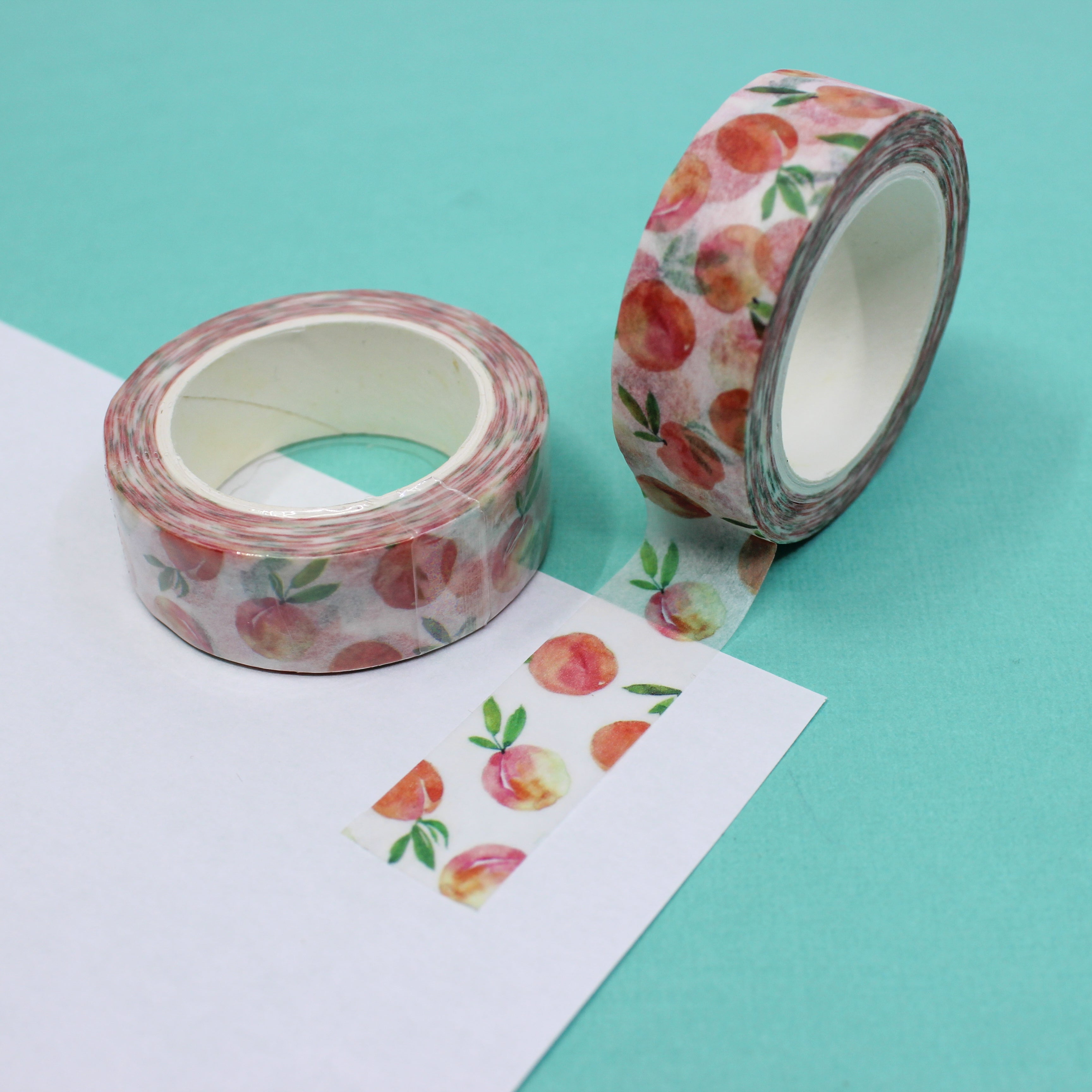 This is a peach tropical fruit collections pattern washi tape from BBB Supplies Craft Shop
