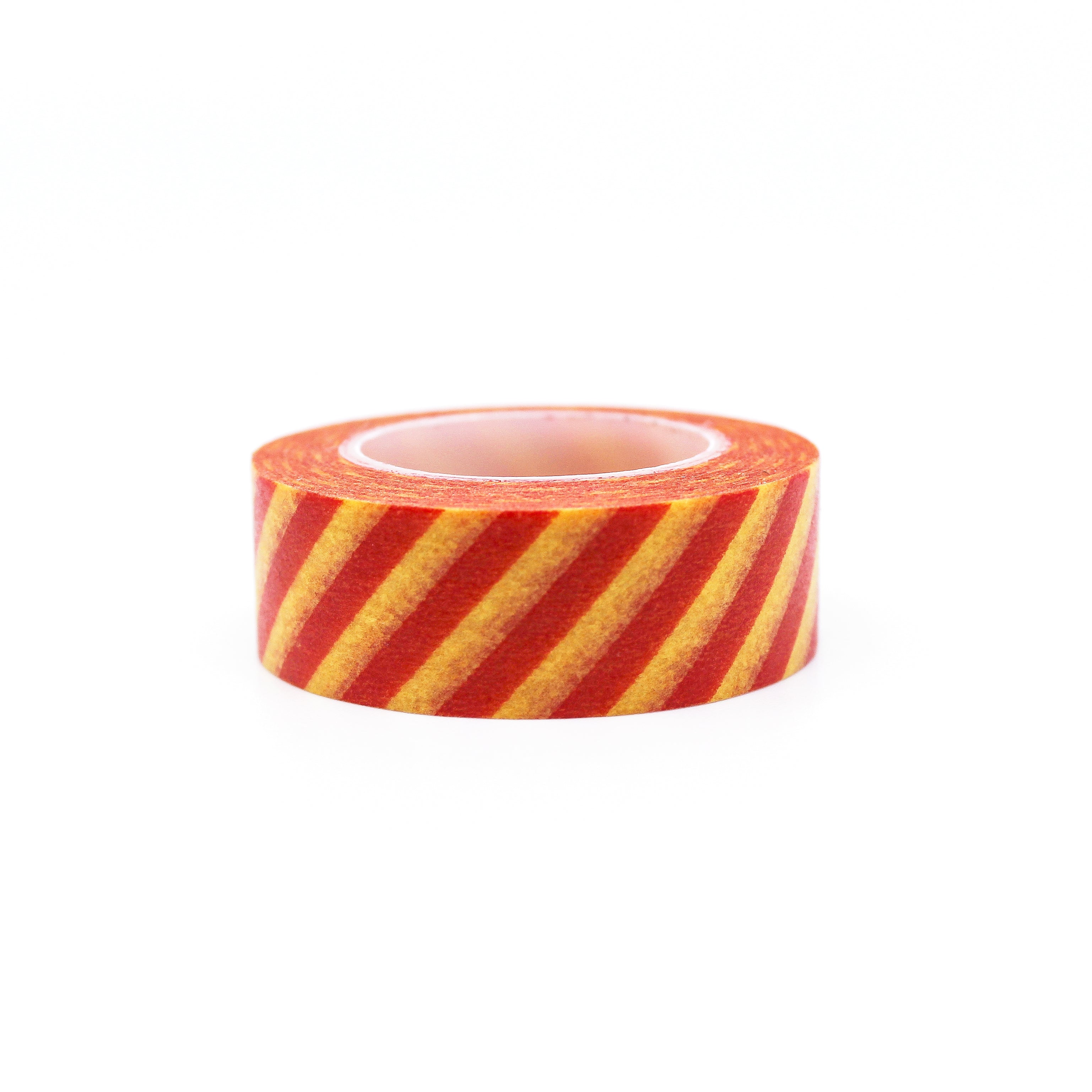 This is an orange and yellow diagonal stripe washi tape from BBB Supplies Craft Shop