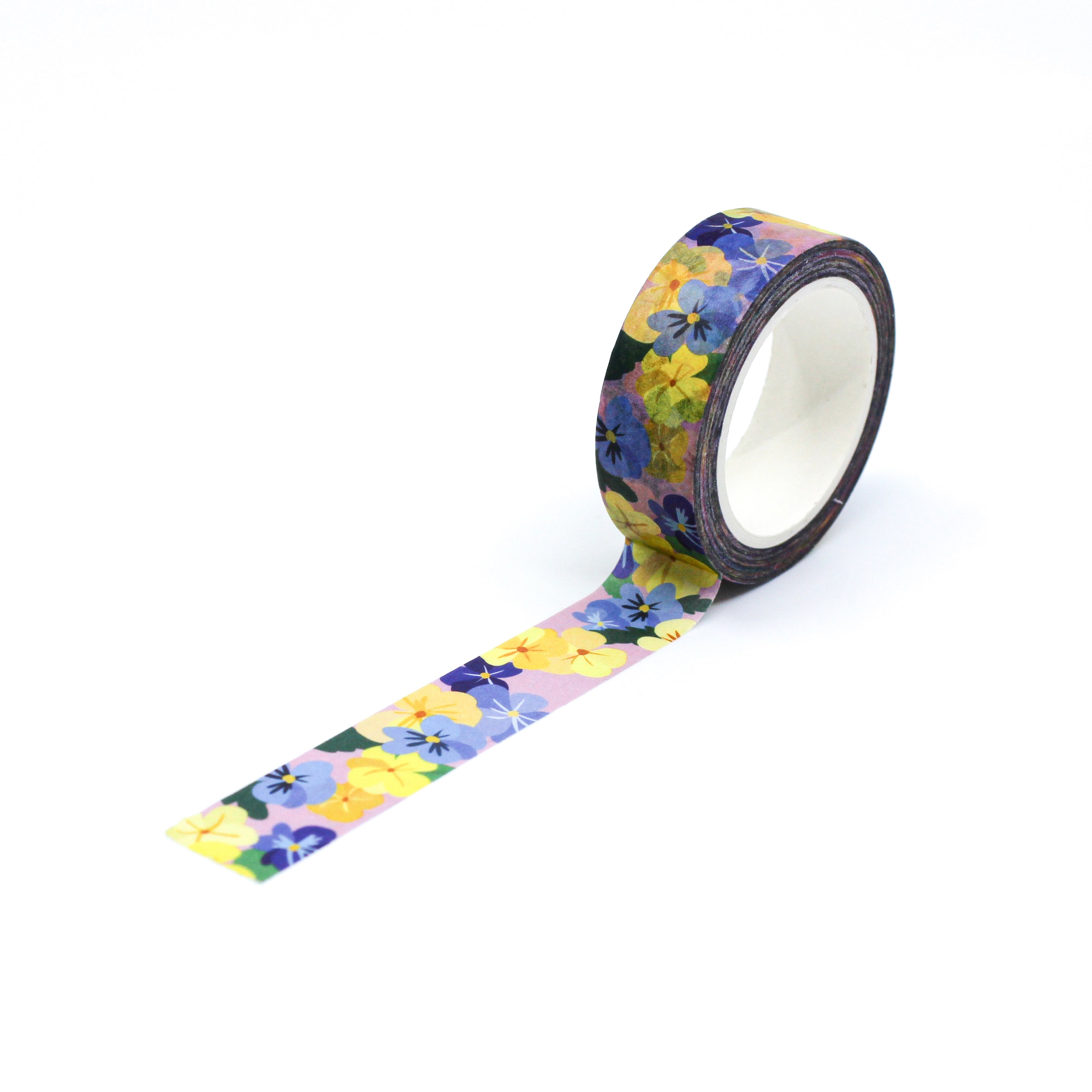 This is a full pattern repeat view of pansy flowers from BBB Supplies Craft Shop