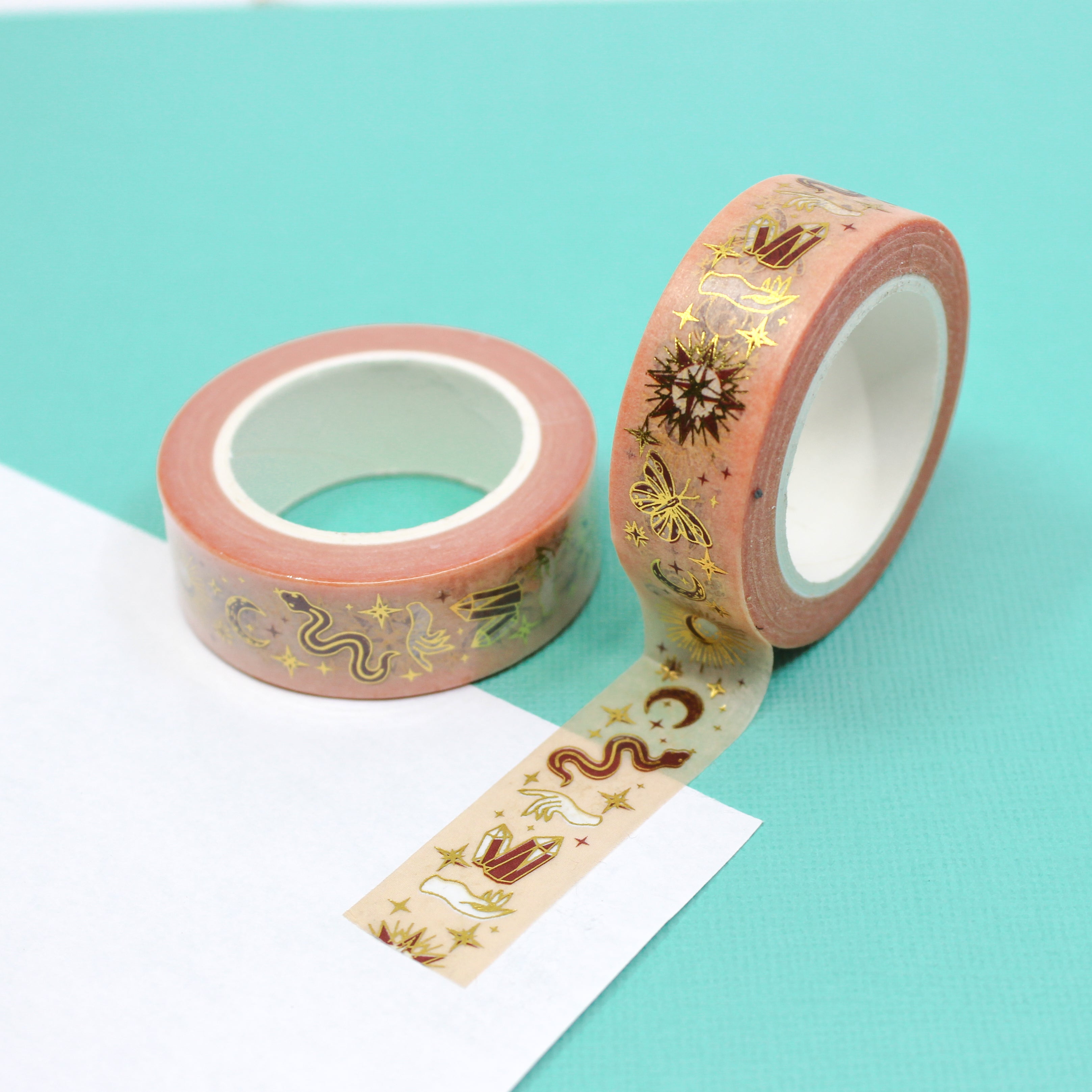 This is a collection of spiritual symbols view themed washi tape from BBB Supplies Craft Shop