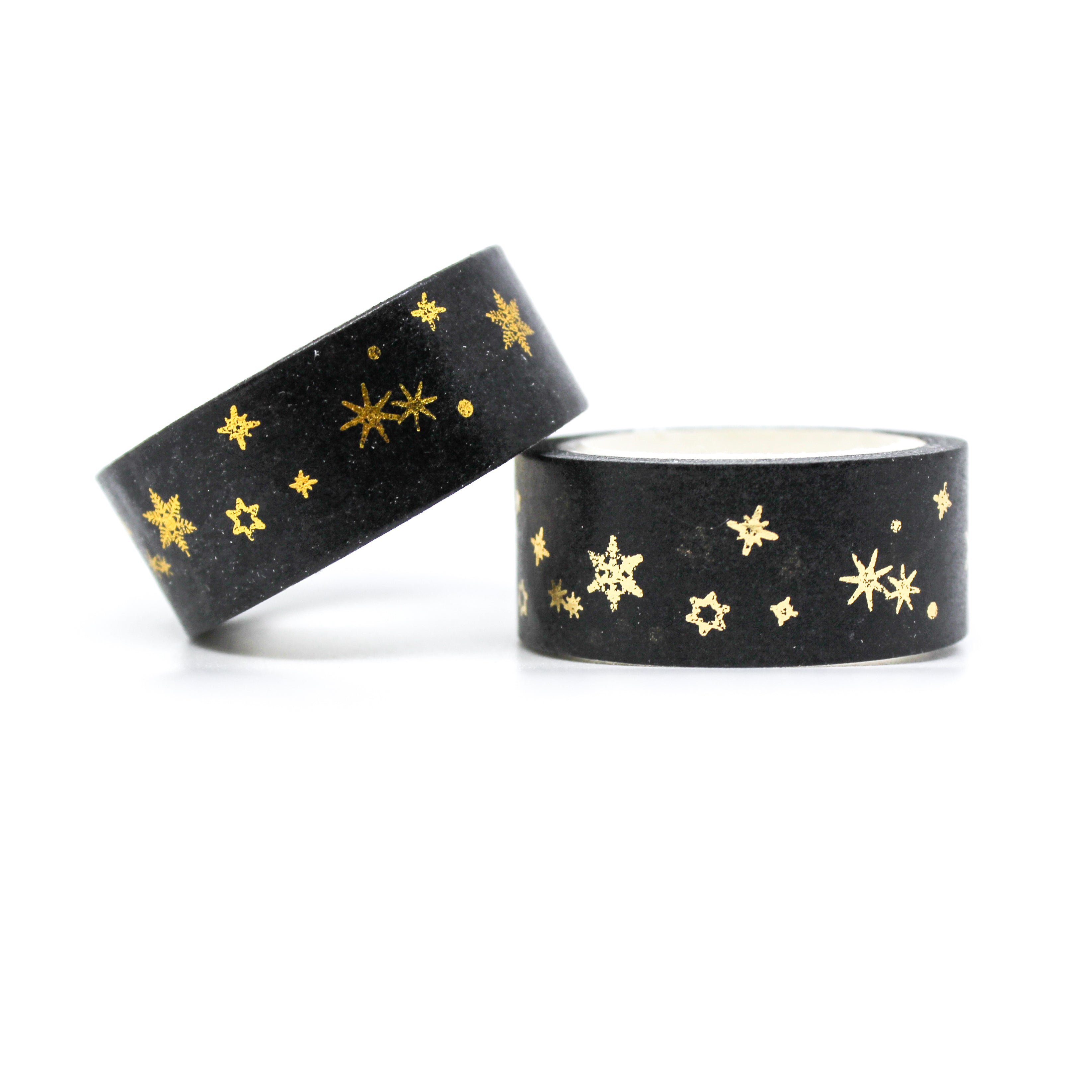 This is a black with with gold color of stars washi tapes from BBB Supplies Craft Shop