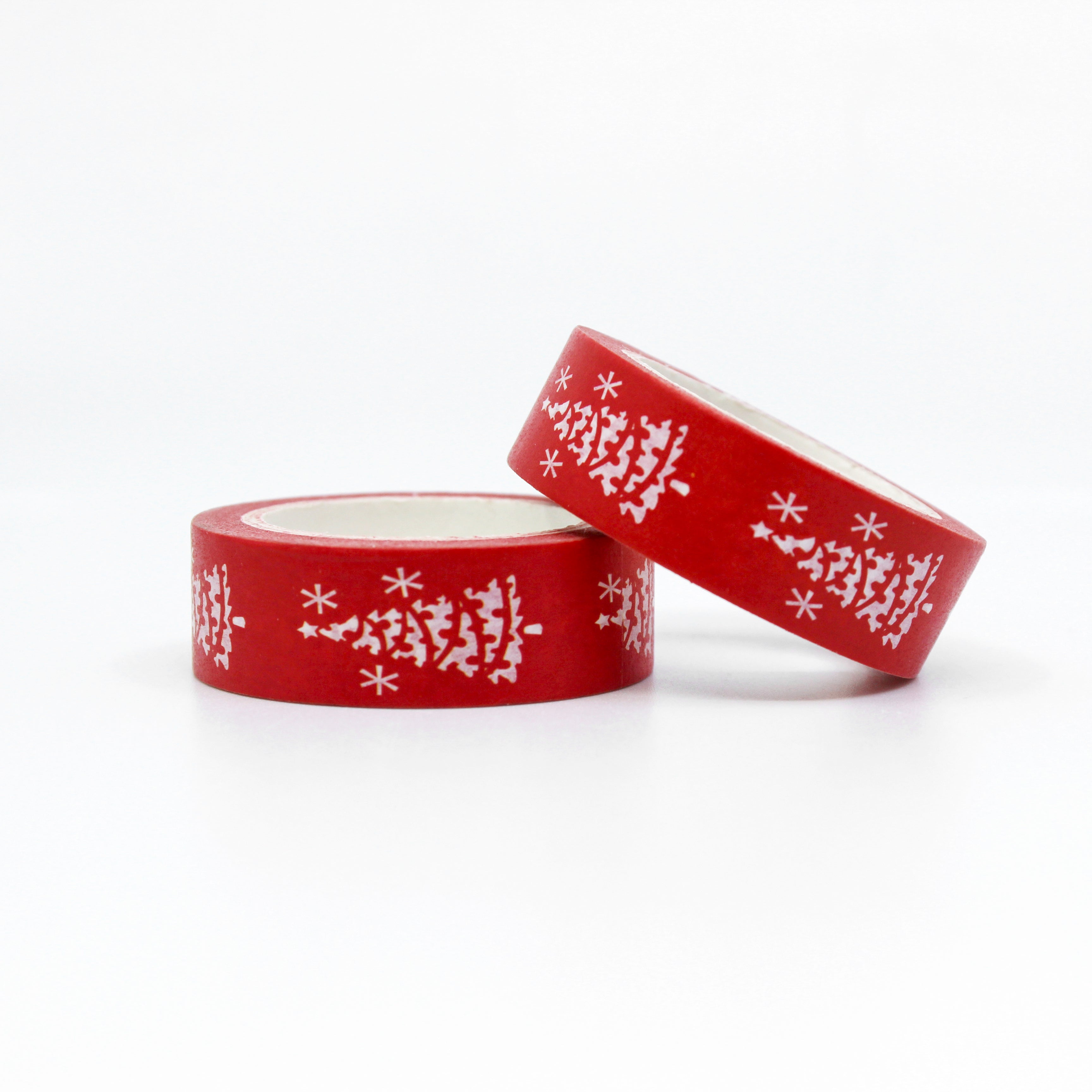 This is a roll of red Christmas tree washi tapes from BBB Supplies Craft Shop