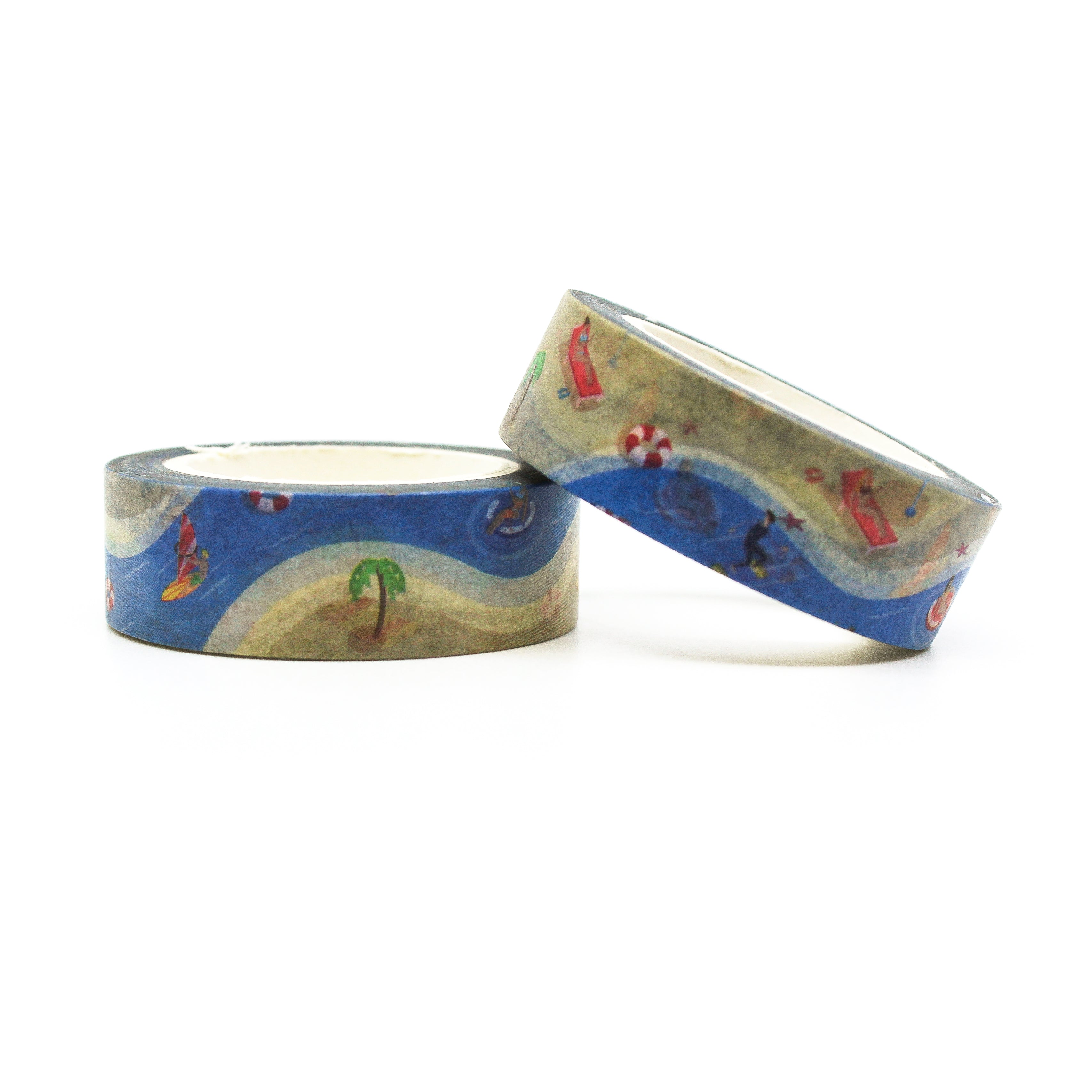 This is a roll of one sunny side beach scenery washi tape from BBB Supplies Craft Shop