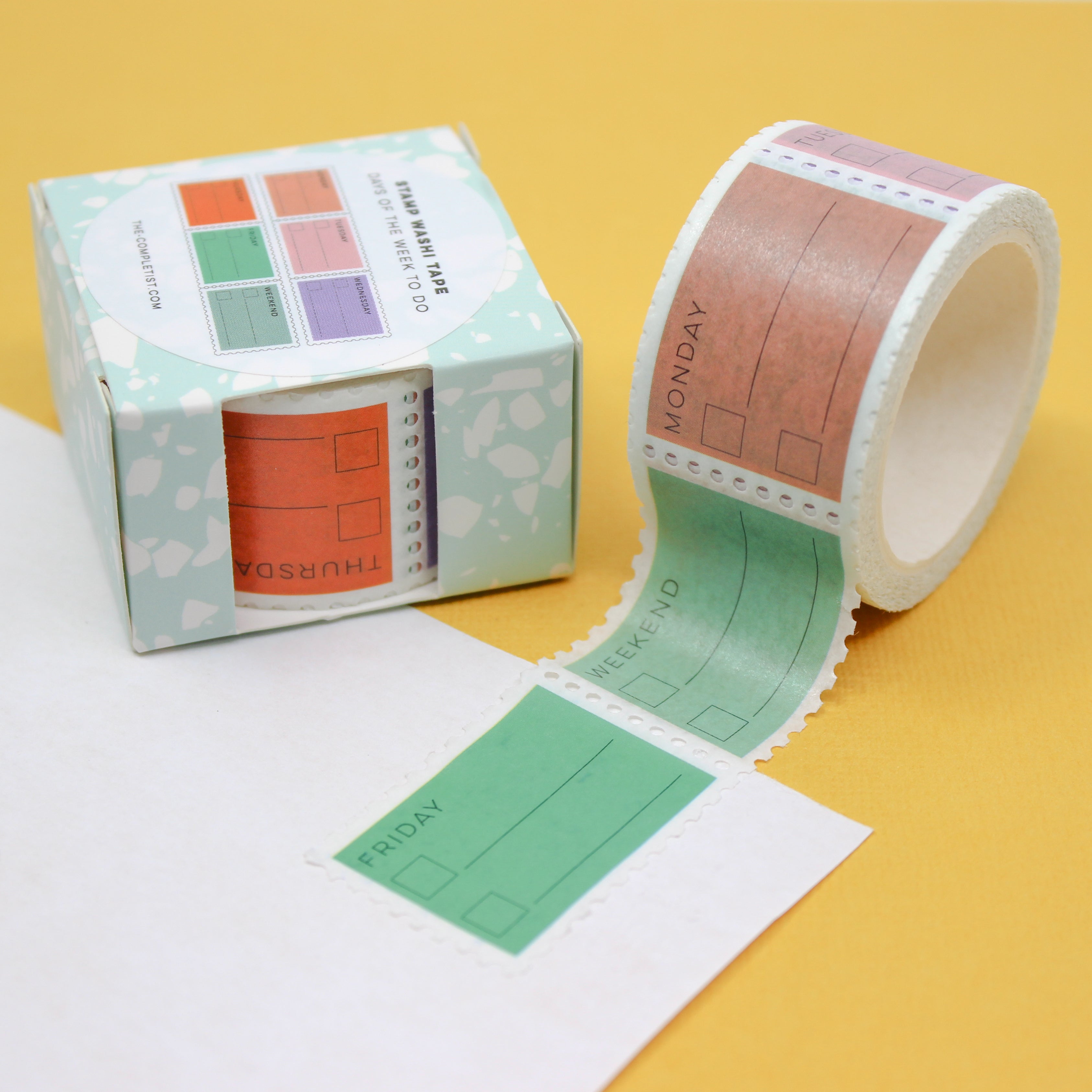 This is a multi color to do list days of the week stamps pattern washi tape from BBB Supplies Craft Shop