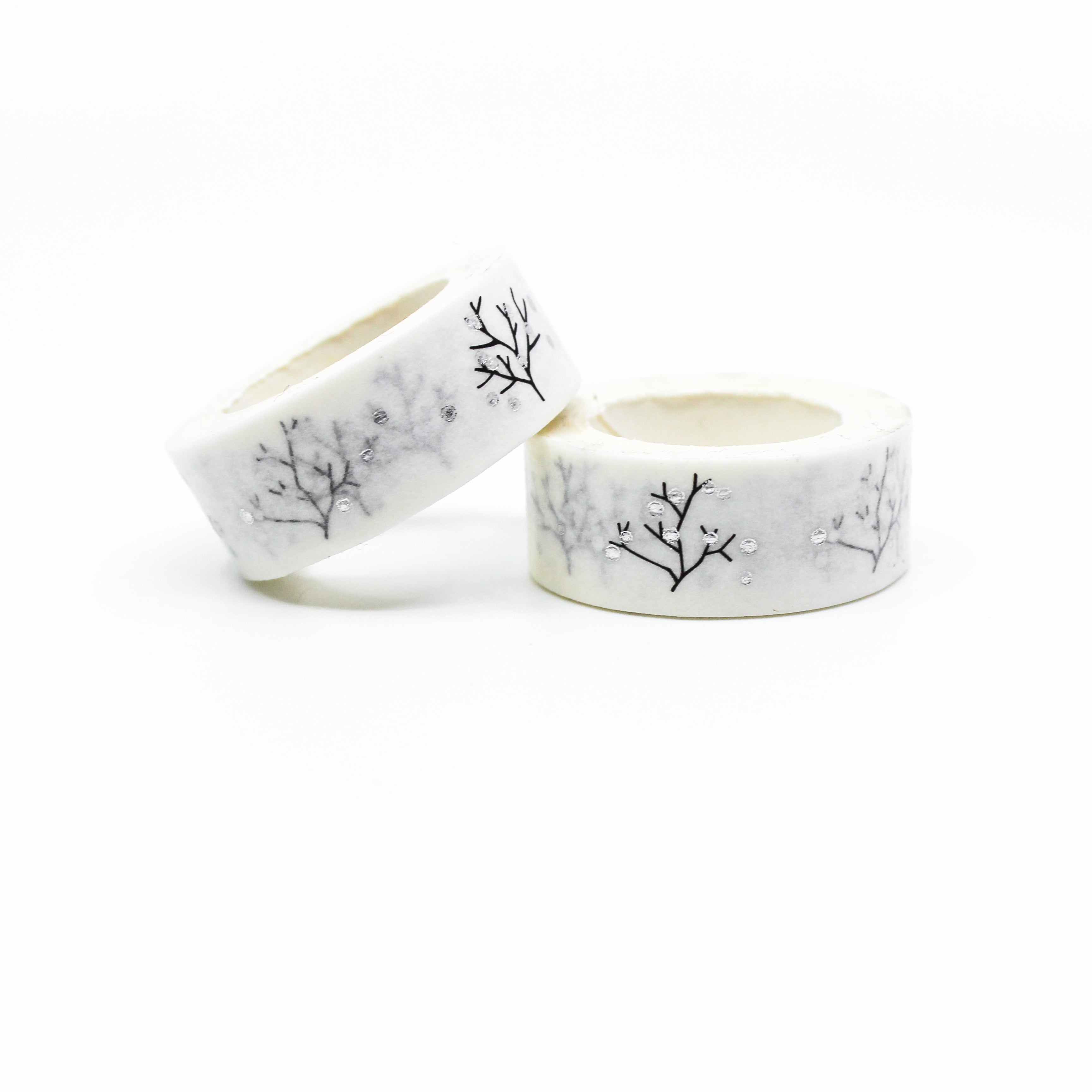 This is a black sprig with silver color of leaves washi tapes from BBB Supplies Craft Shop
