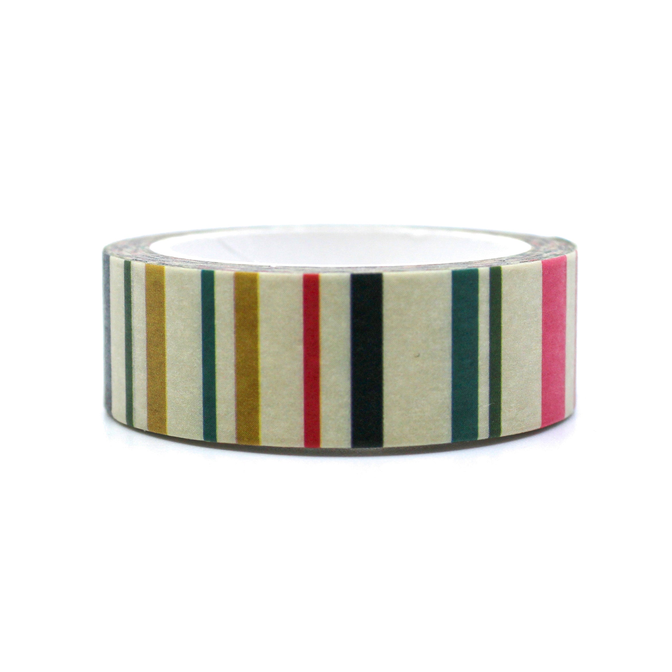 This is a cute ribbon style with different color pattern washi tape from BBB Supplies Craft Shop