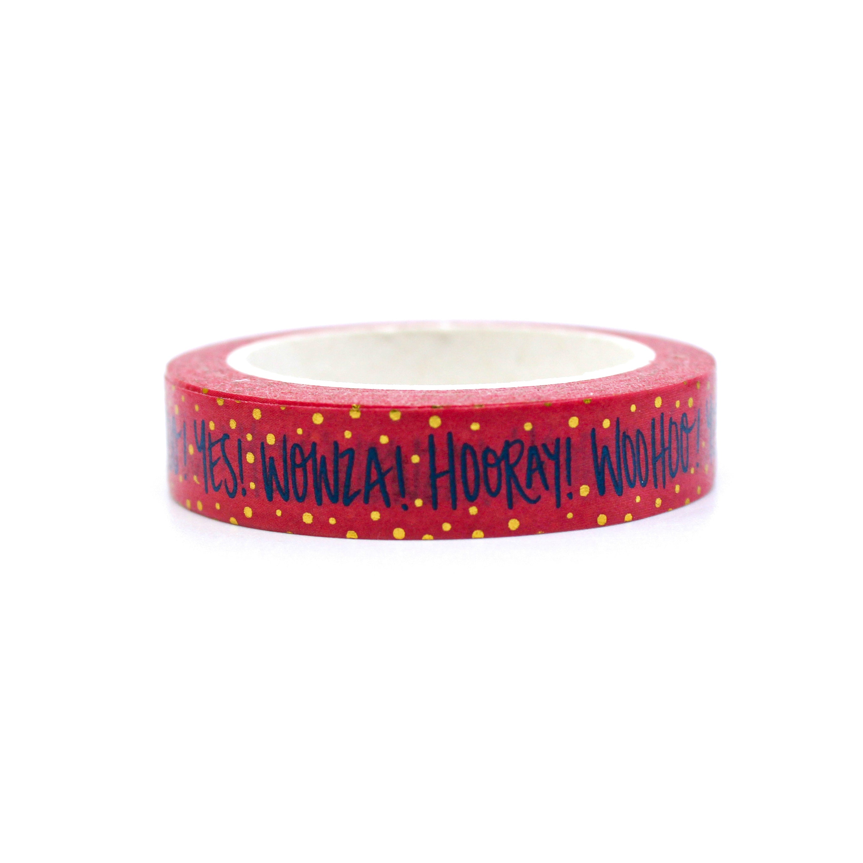 This is a cute collection of happy celebration phrases washi tape from BBB Supplies Craft Shop