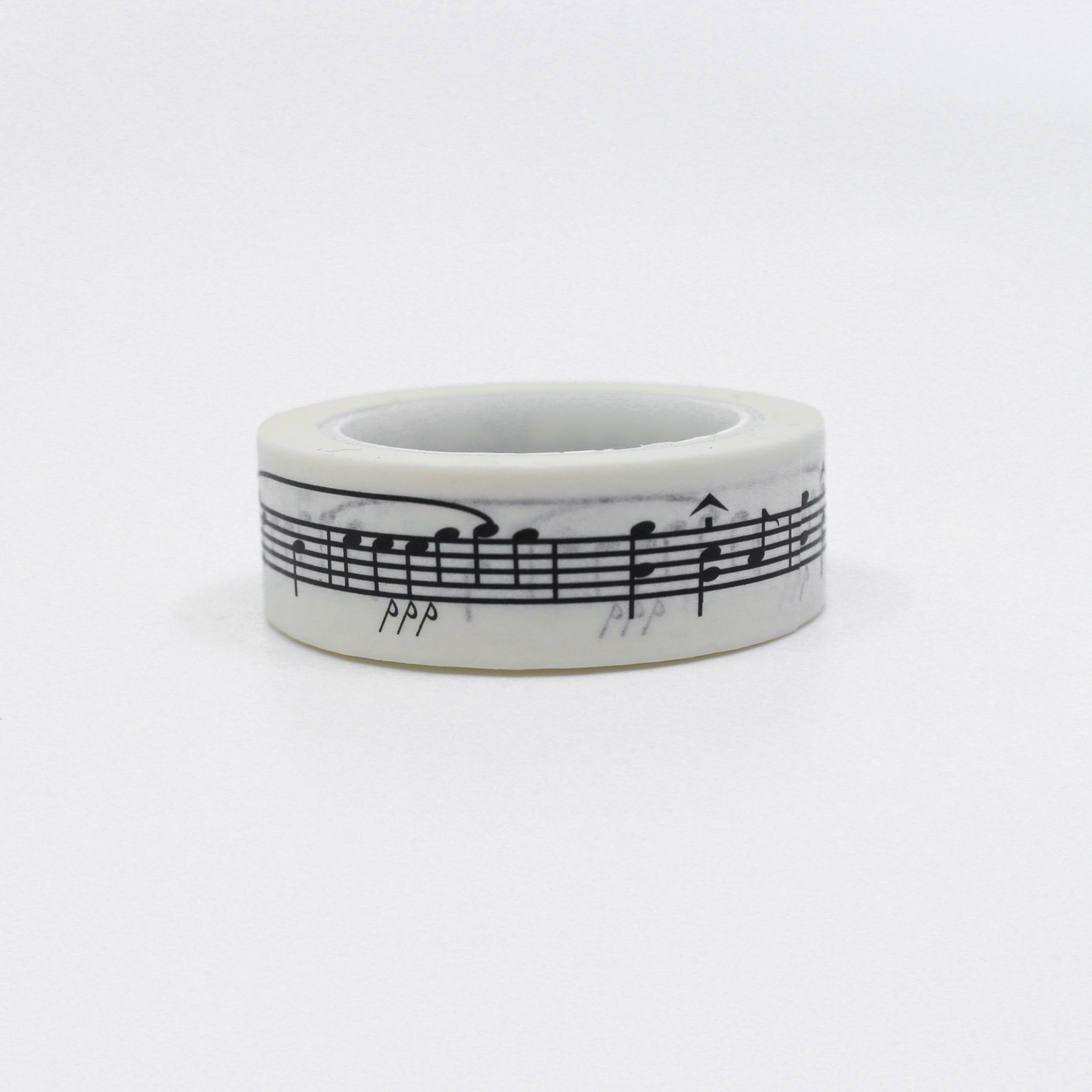 This is a white and black musical notes washi tape from BBB Supplies Craft Shop