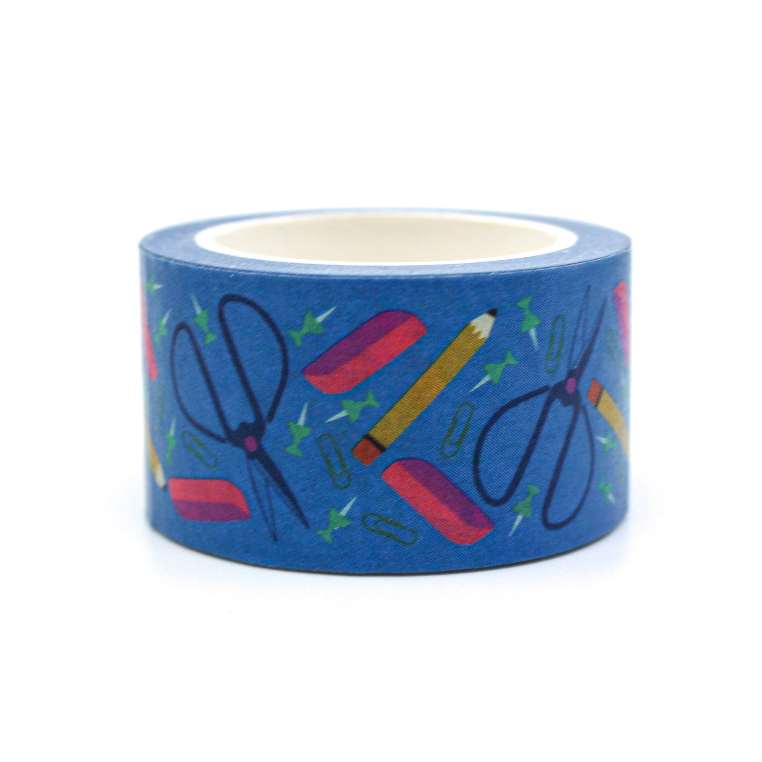 This is a cute collection of school and office supplies on desk mess washi tape from BBB Supplies Craft Shop
