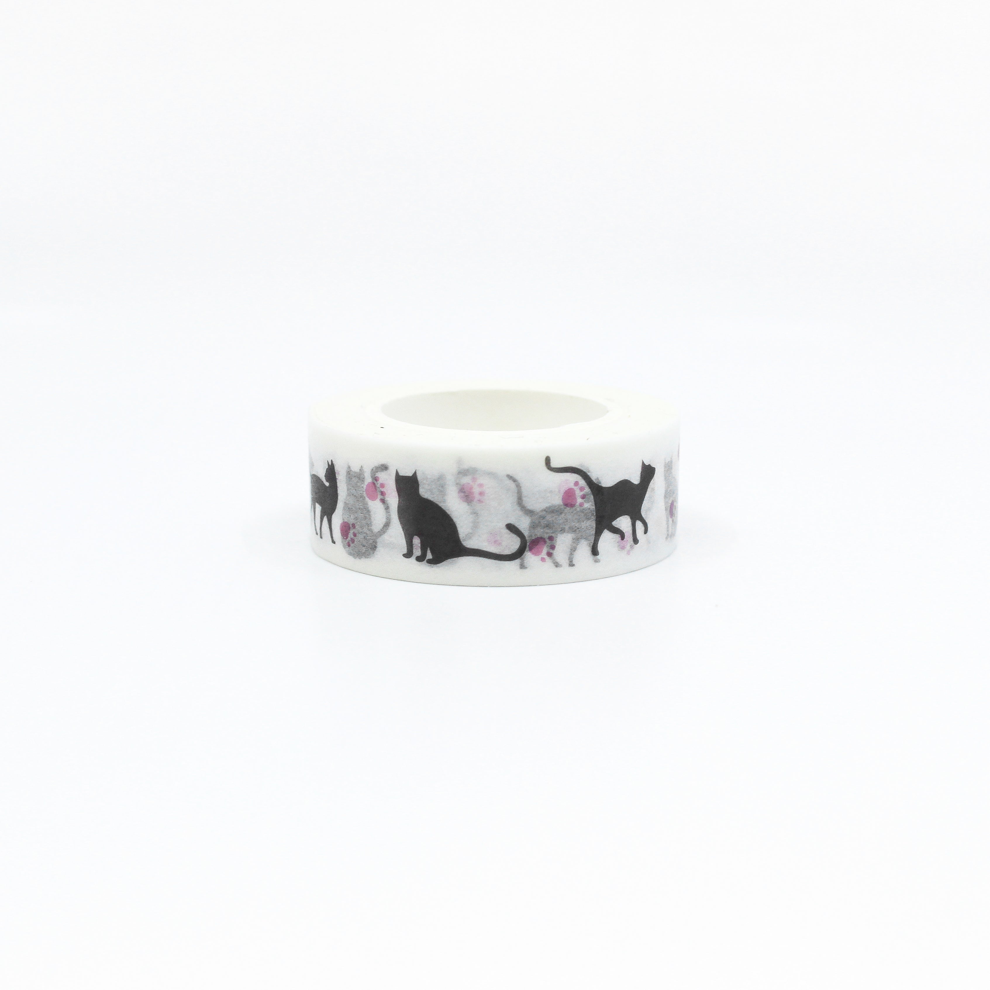 This is a black cat and white cat with white background washi tape from BBB Supplies Craft Shop