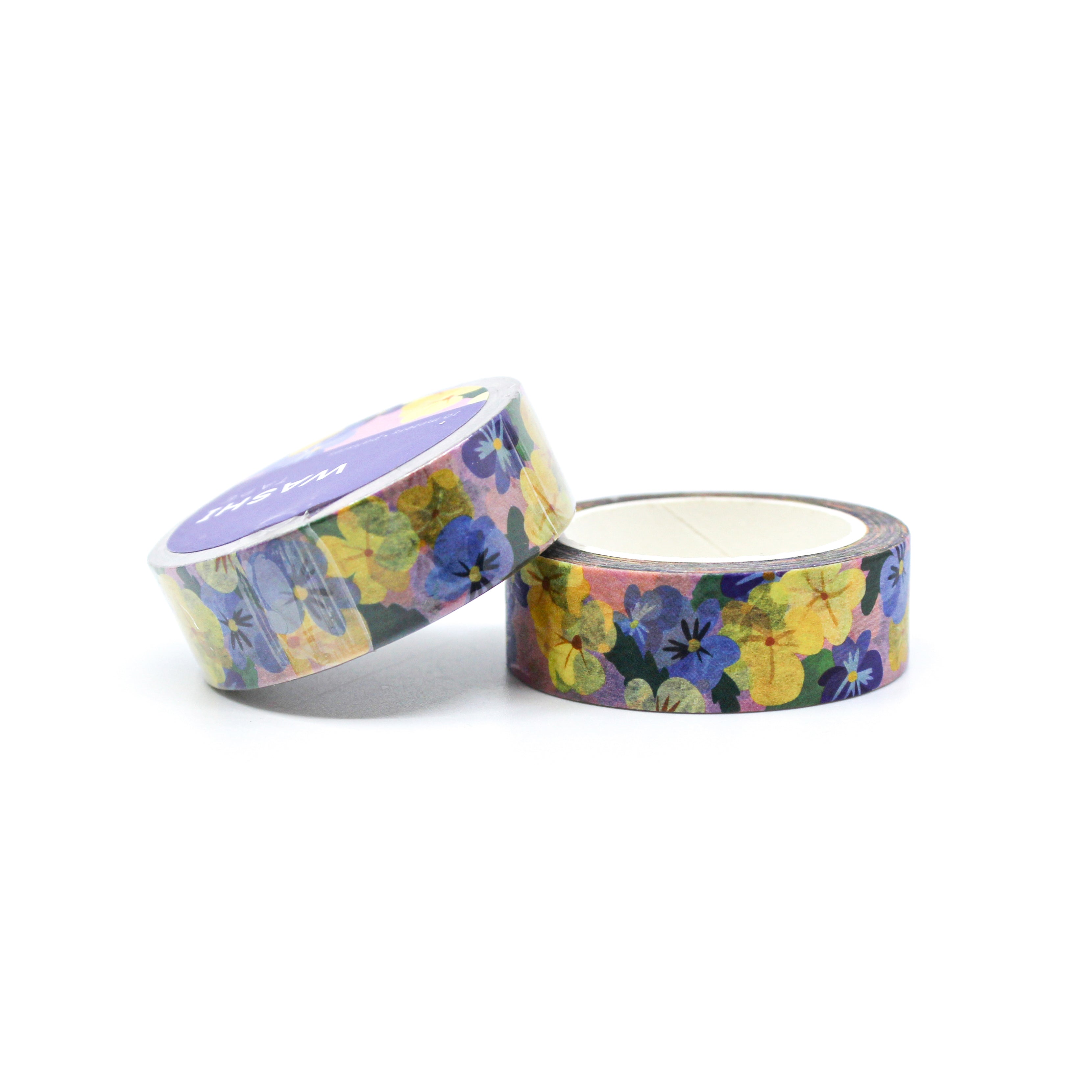 This is a roll of pansy flowers washi tapes from BBB Supplies Craft Shop