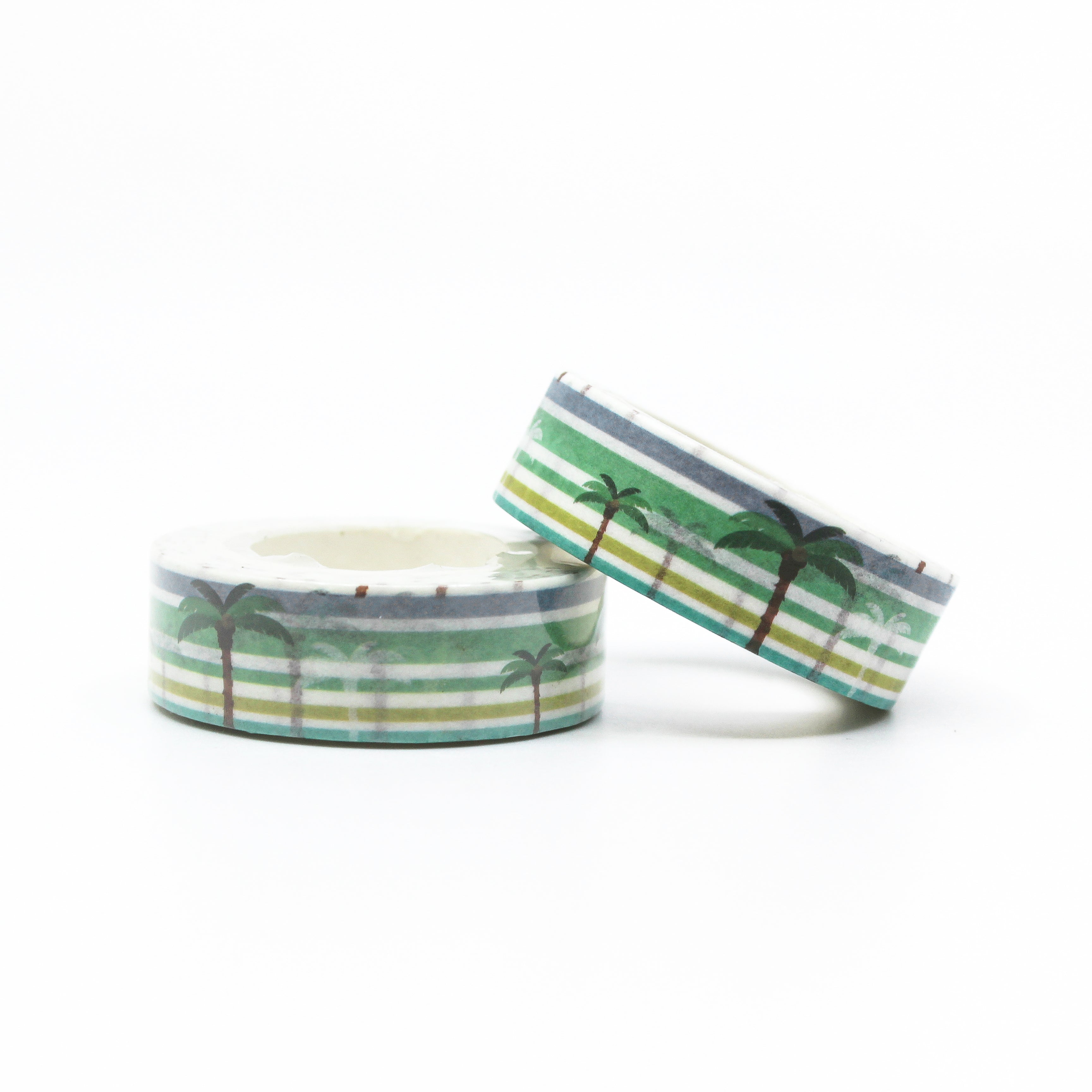 This is a blue and green palm tree washi tapes from BBB Supplies Craft Shop