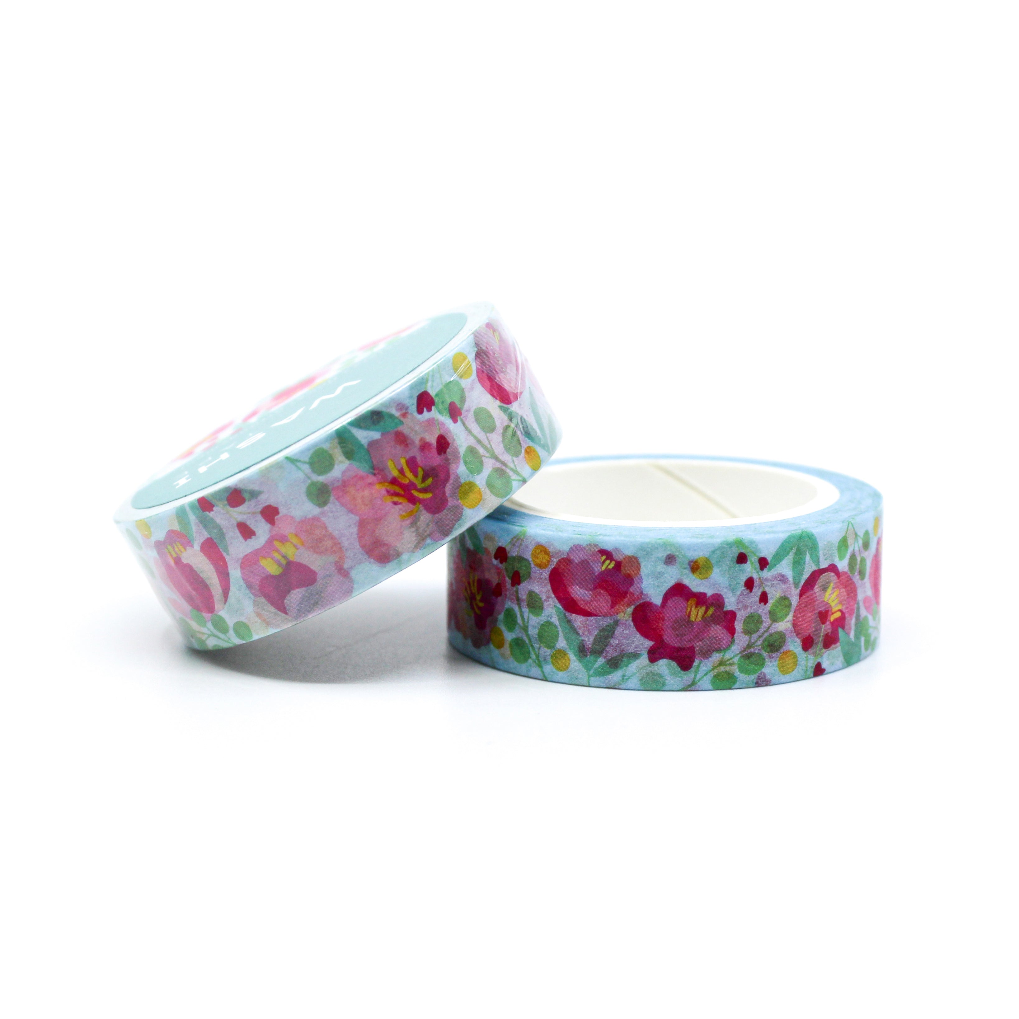 This is a roll of pink flowers washi tapes from BBB Supplies Craft Shop