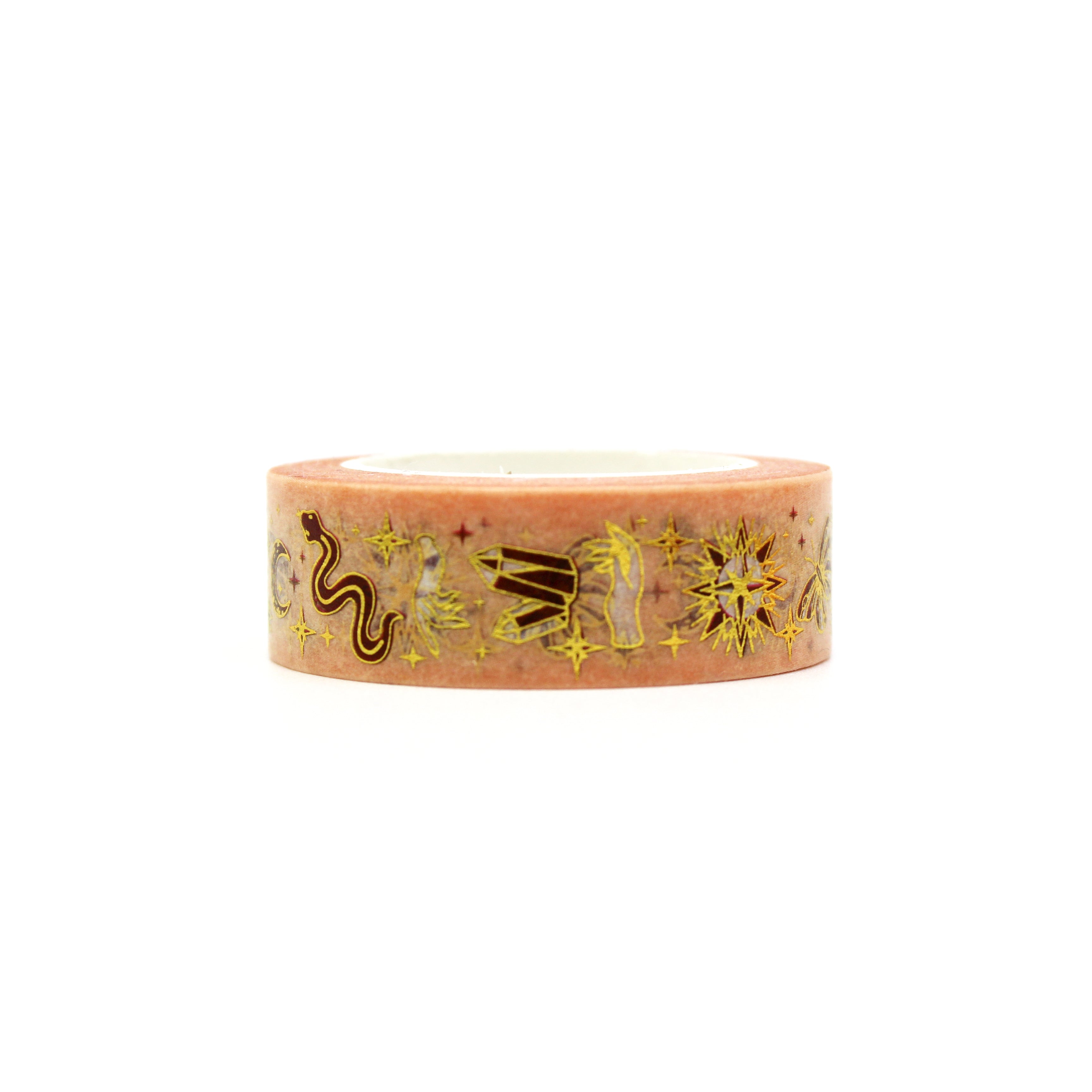 This is an orange spiritual symbols washi tape from BBB Supplies Craft Shop