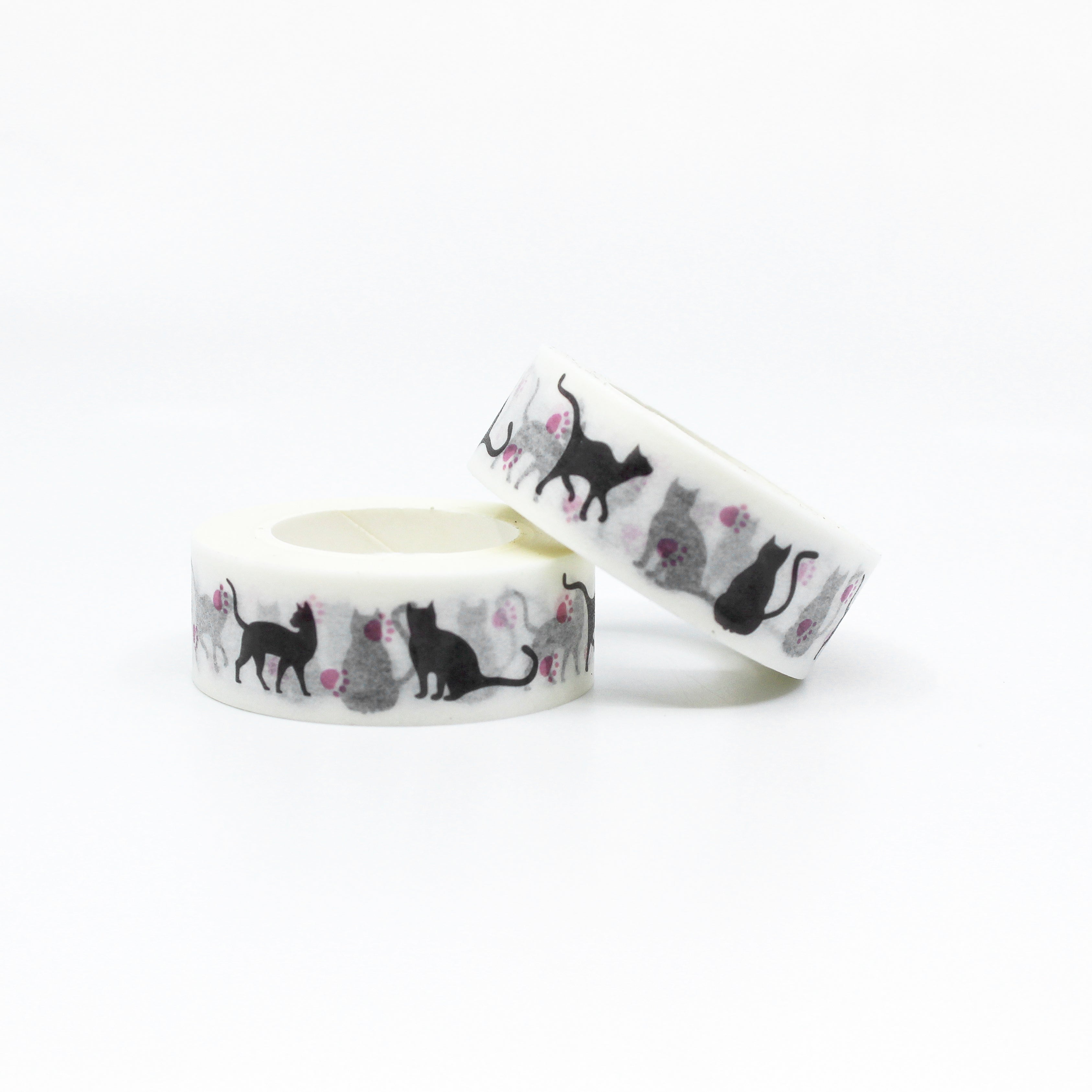This is a collections of kitten with a red hearts in their tail washi tapes from BBB Supplies Craft Shop