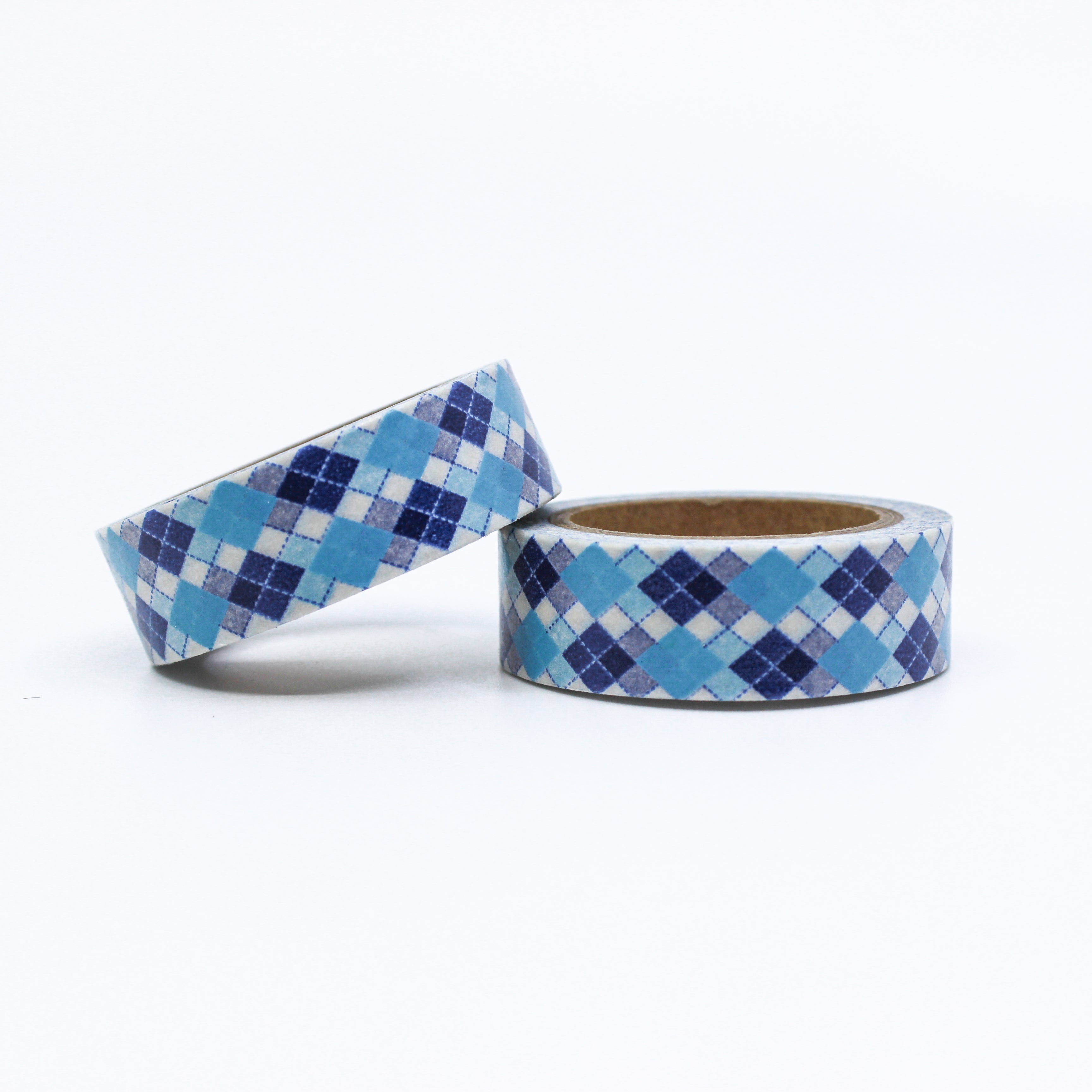 This is a dark blue and light blue plaid washi tapes from BBB Supplies Craft Shop