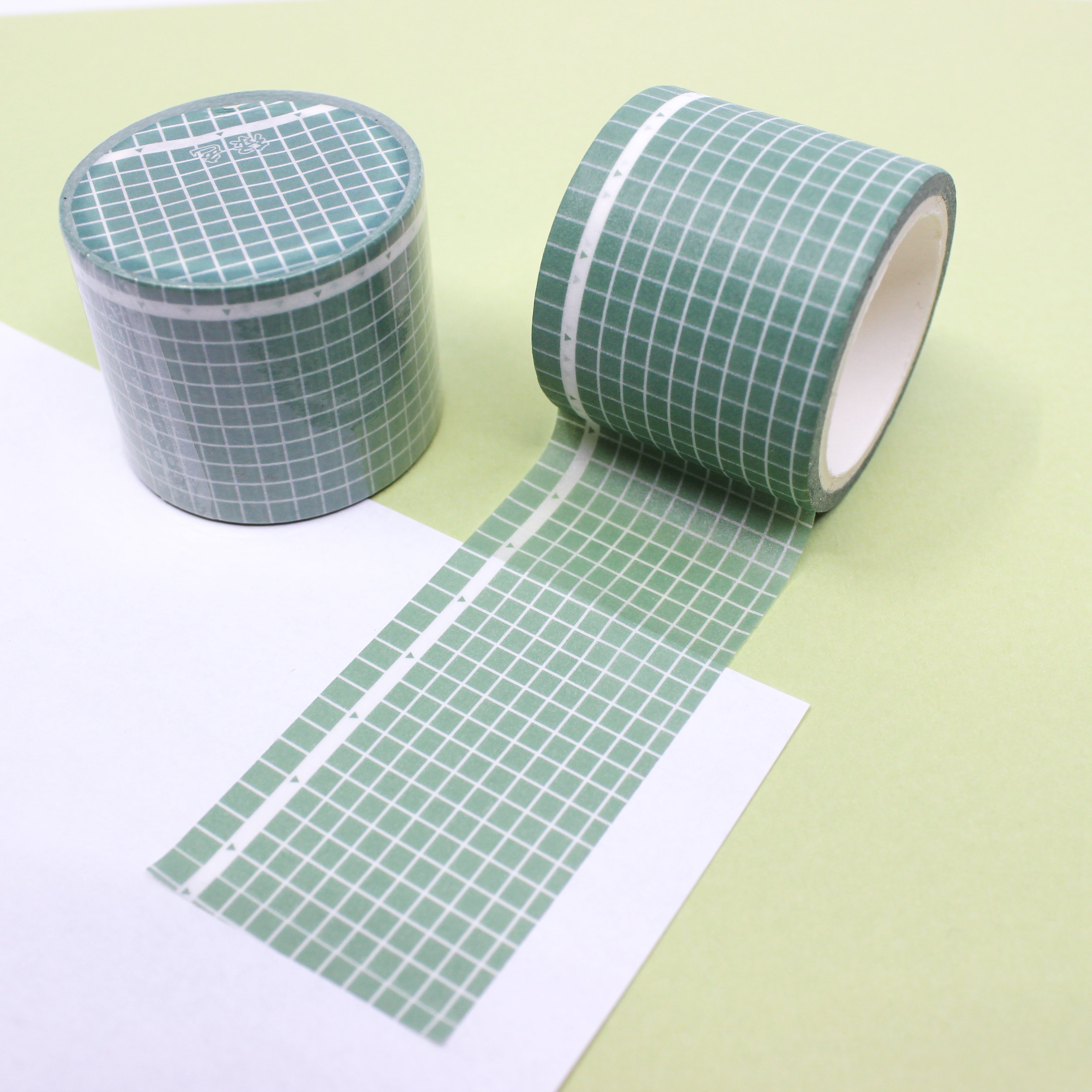 This is a green wide grid view themed washi tape from BBB Supplies Craft Shop