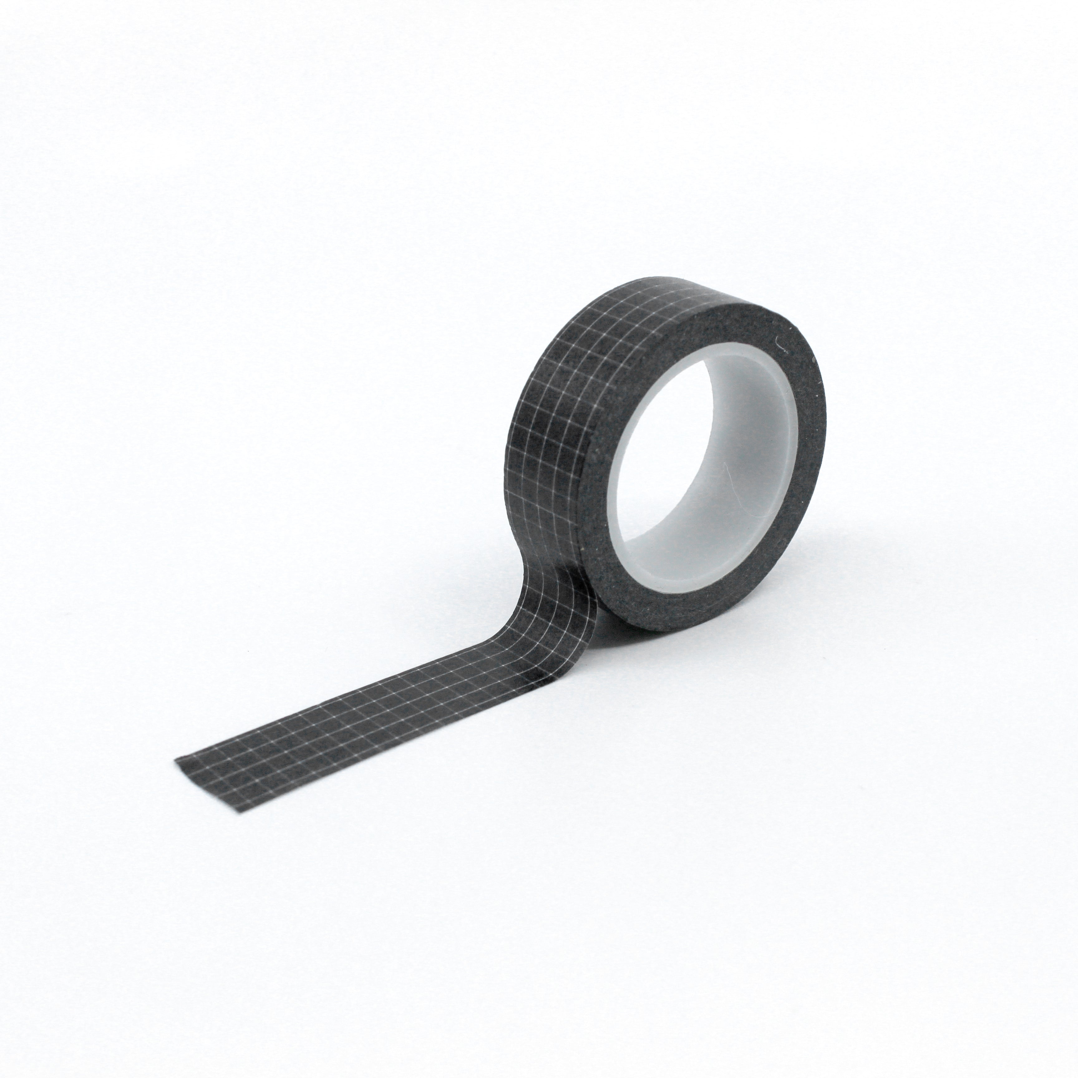 This is a full pattern repeat view of black essential grid washi tape BBB Supplies Craft Shop