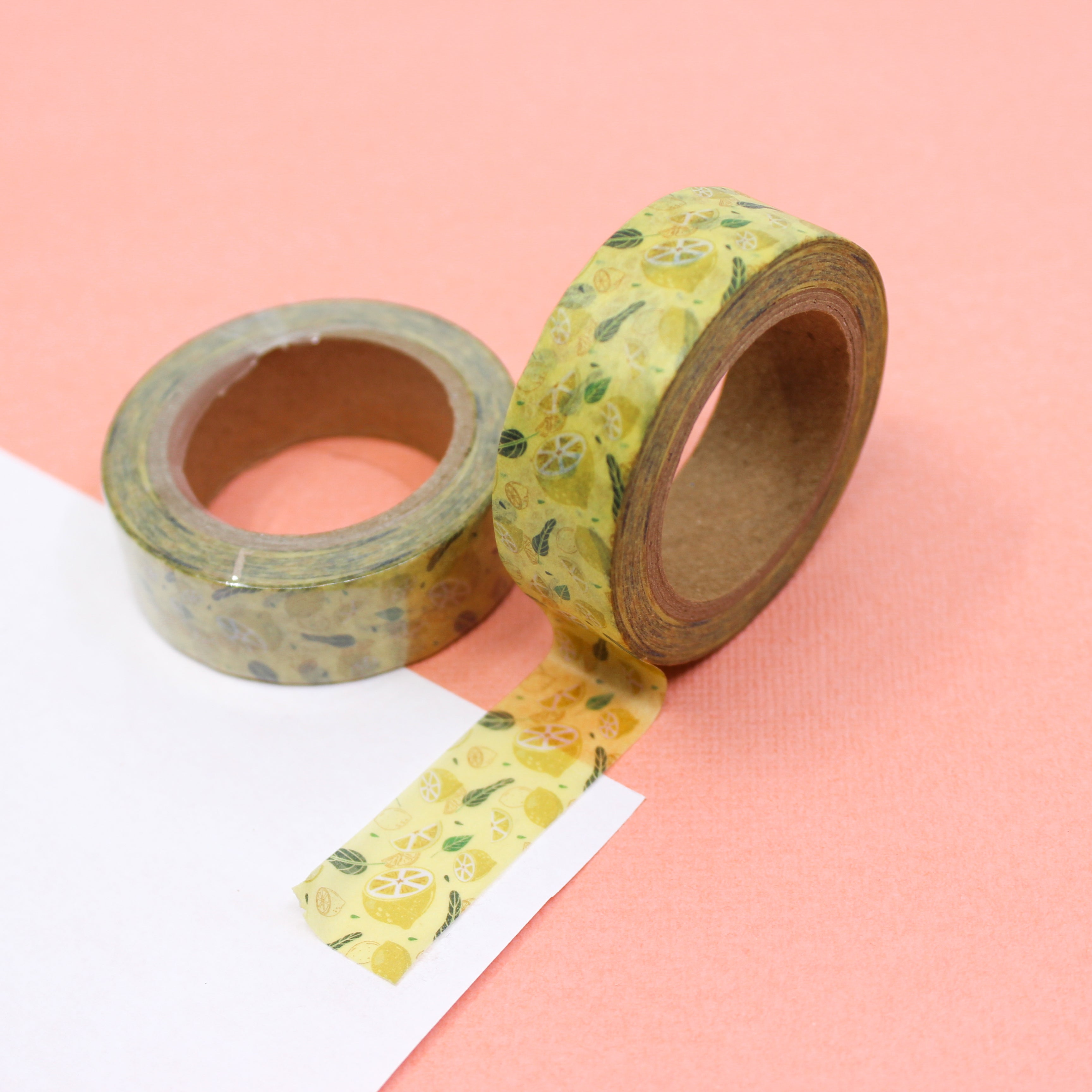 This is a yellow lemon themed washi tape from BBB Supplies Craft Shop