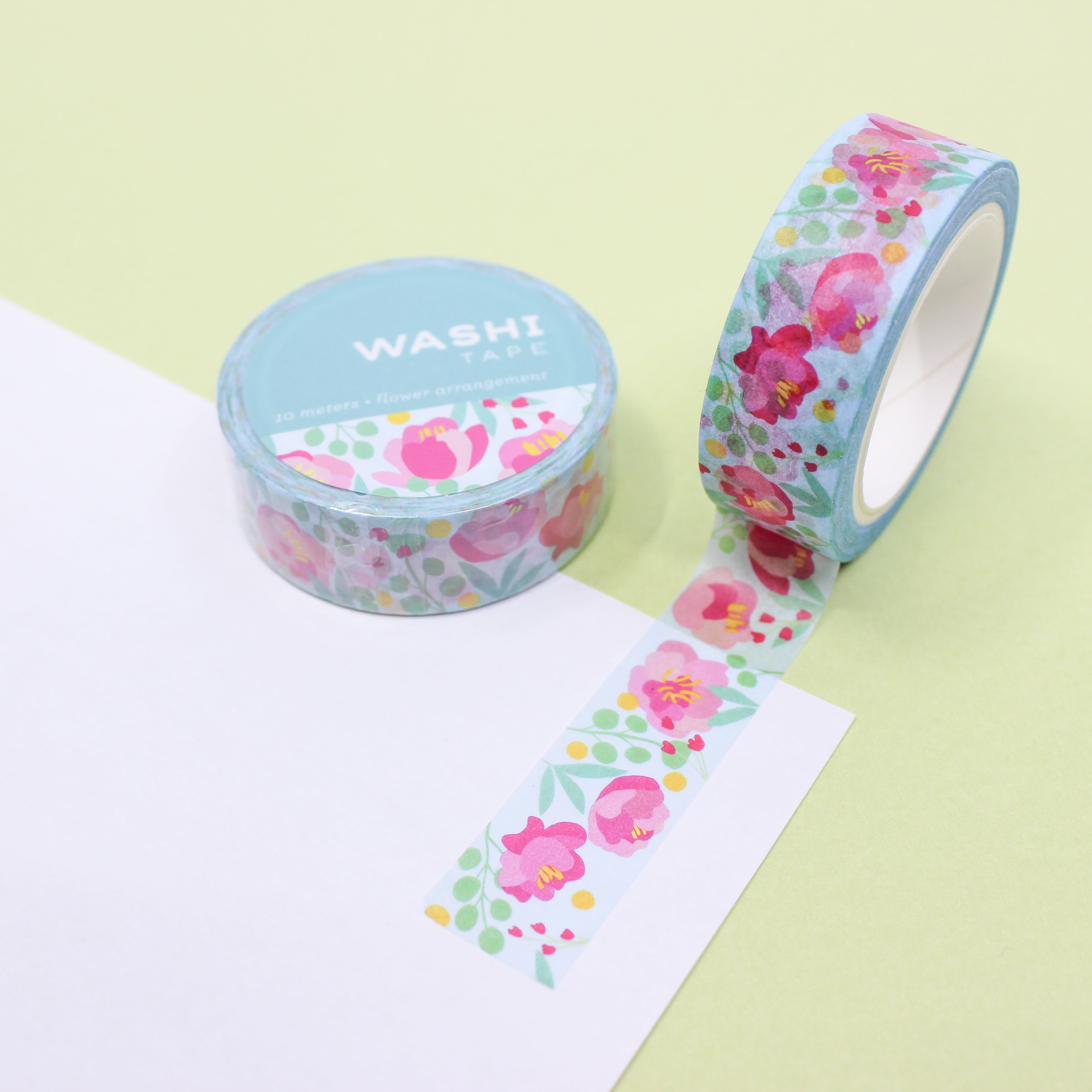 This is a pink flowers themed washi tape from BBB Supplies Craft Shop