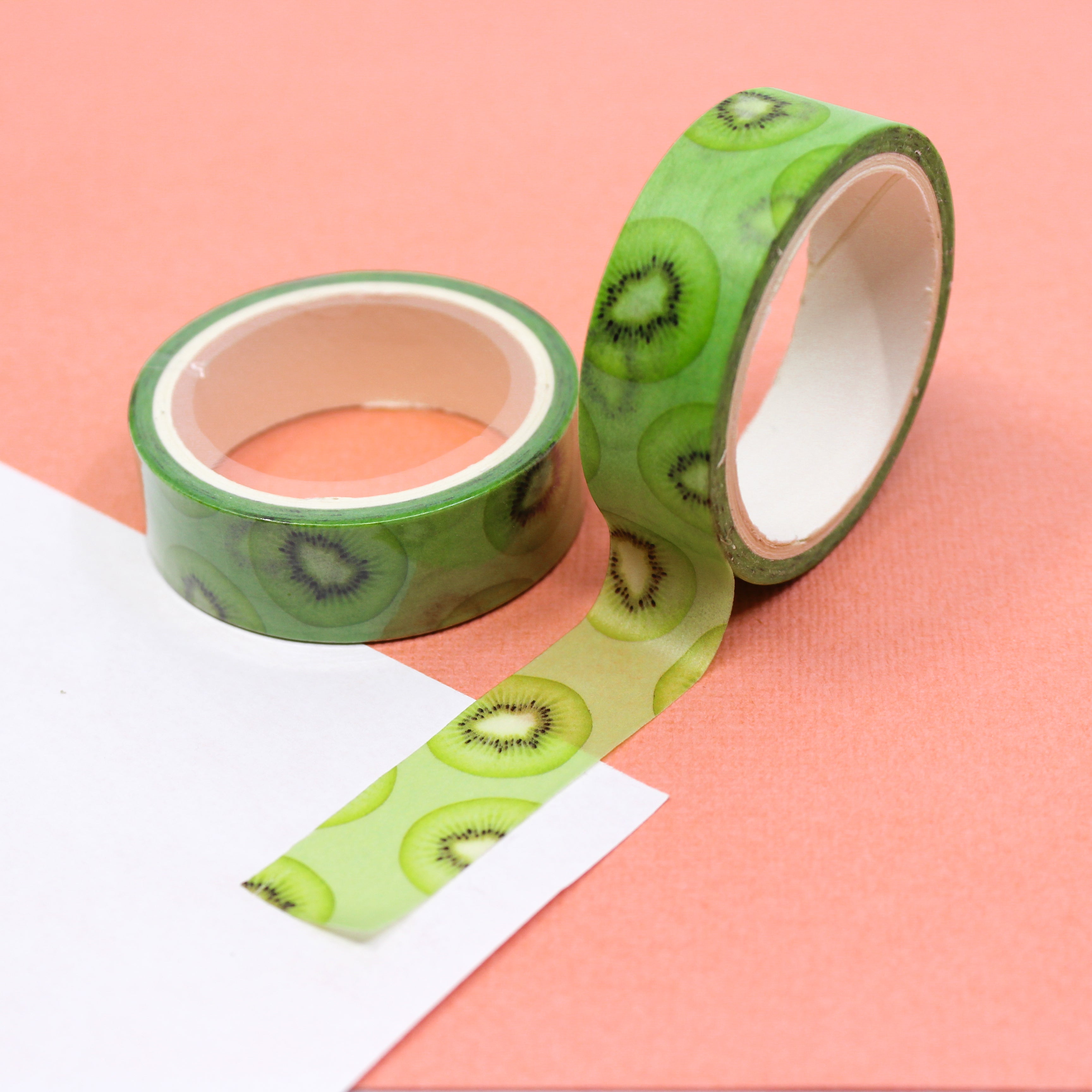 This is green kiwi fruits view themed washi tape from BBB Supplies Craft Shop