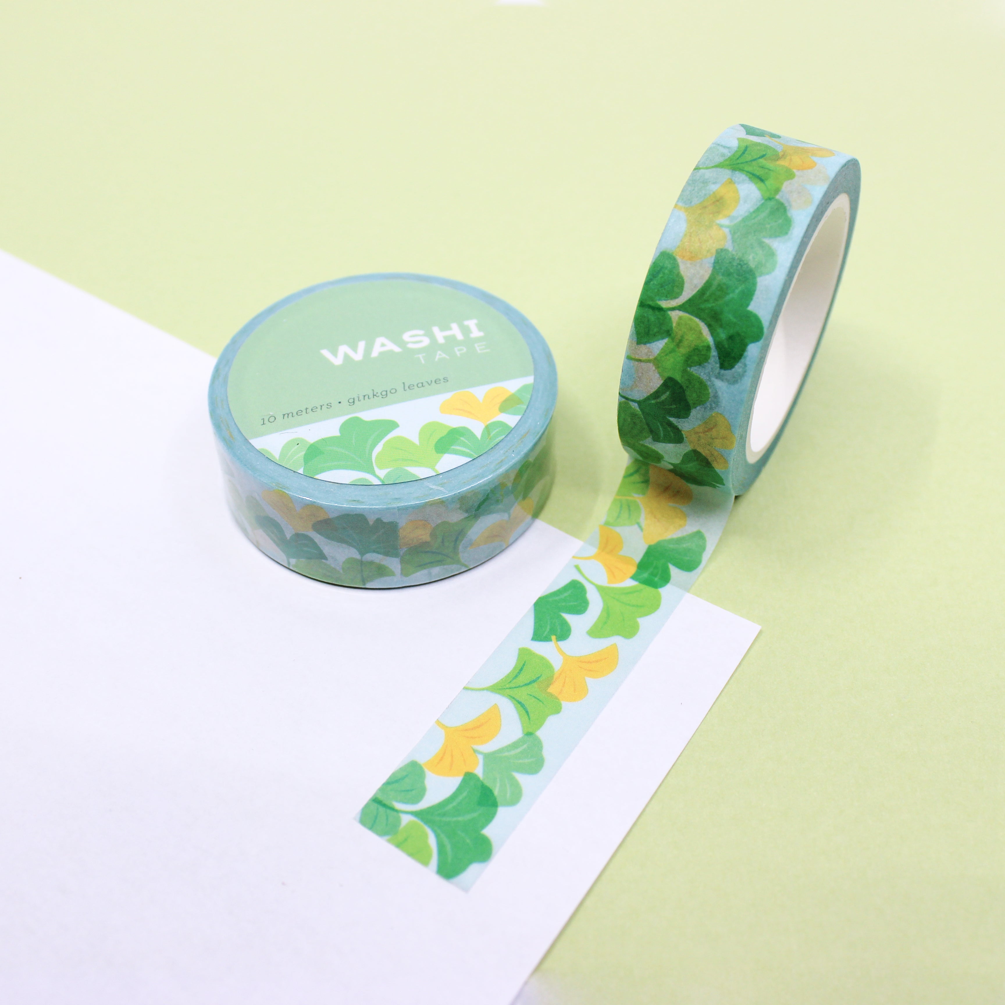 This is a ginkgo leaves themed washi tape from BBB Supplies Craft Shop