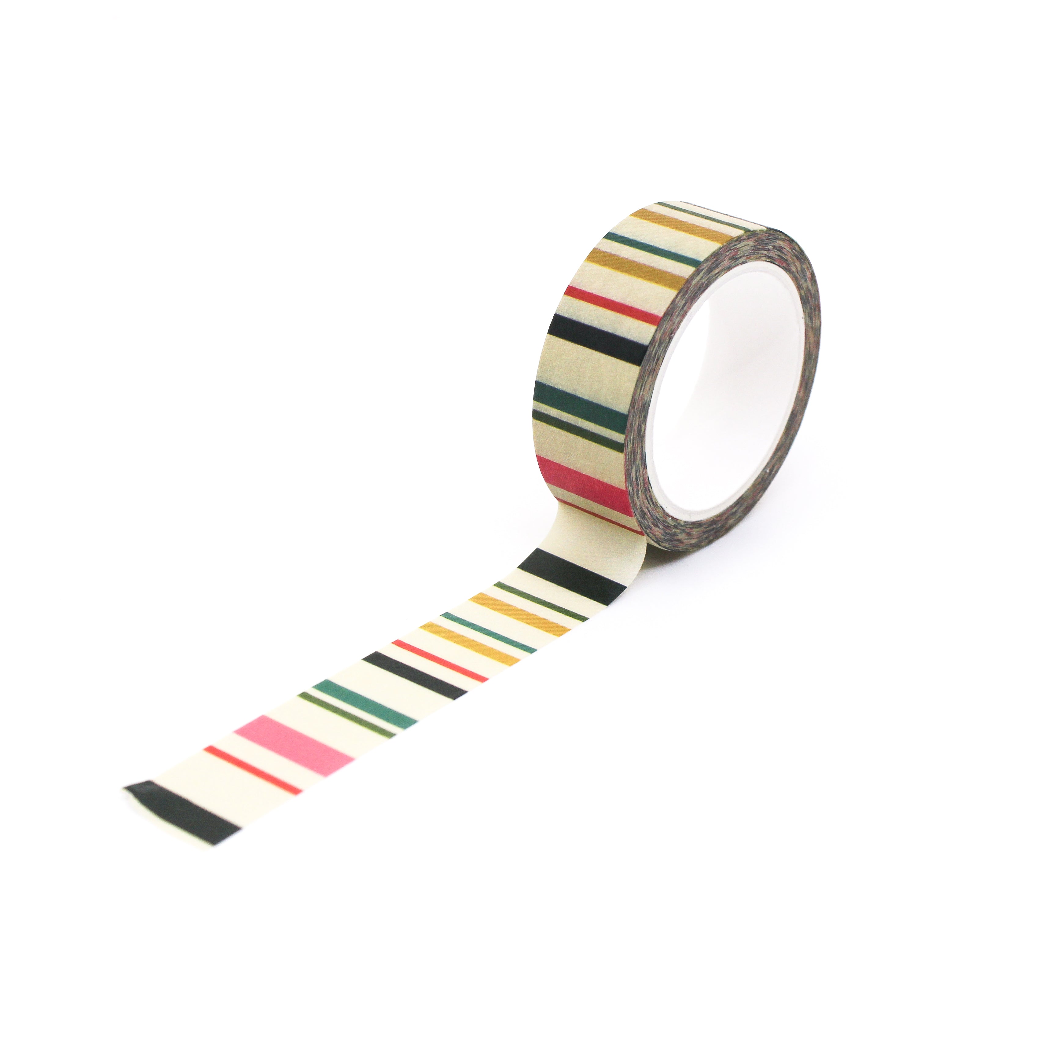 This is a full pattern repeat view of colorful stripe ribbons from BBB Supplies Craft Shop