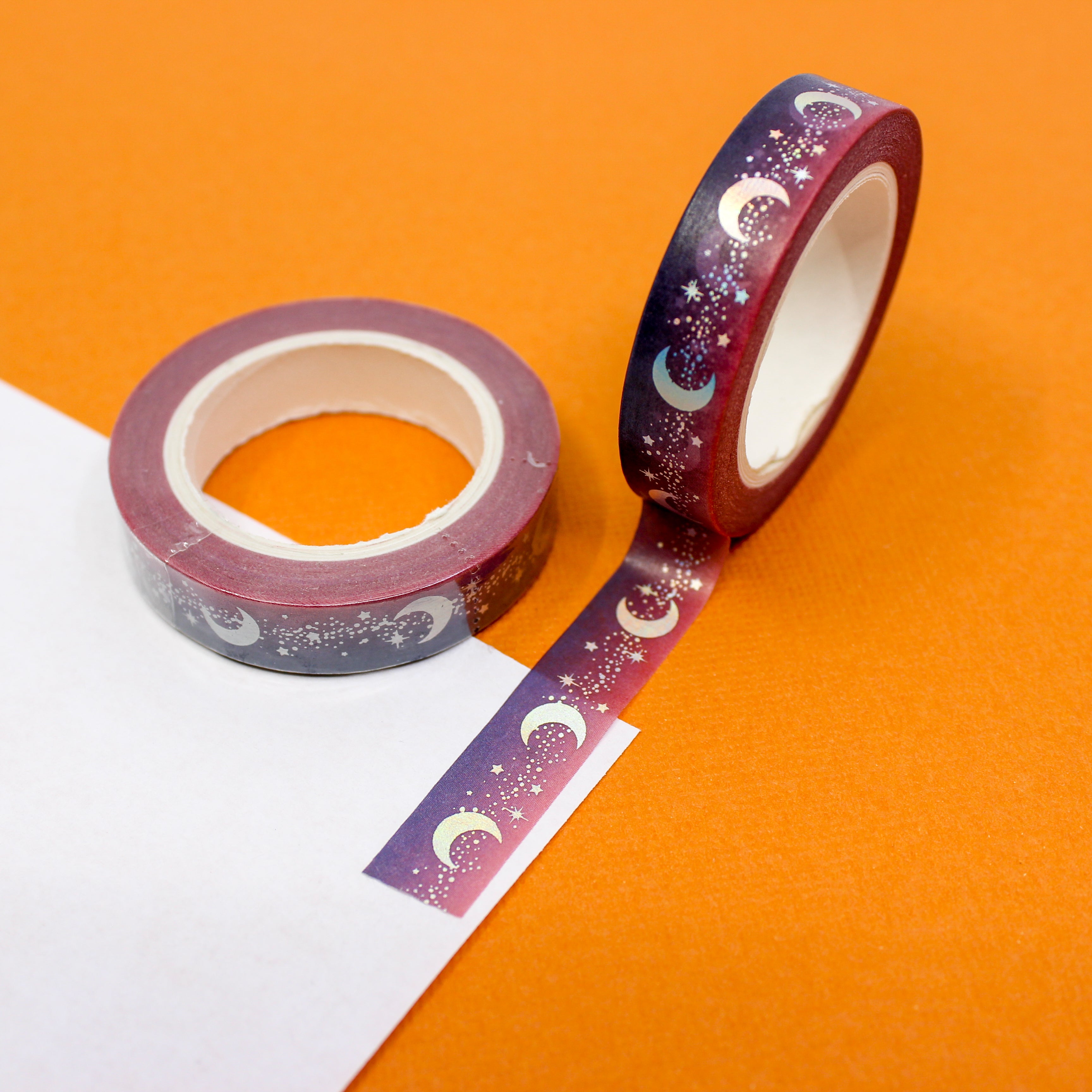 This is a silver moon foil washi tape from BBB Supplies Craft Shop