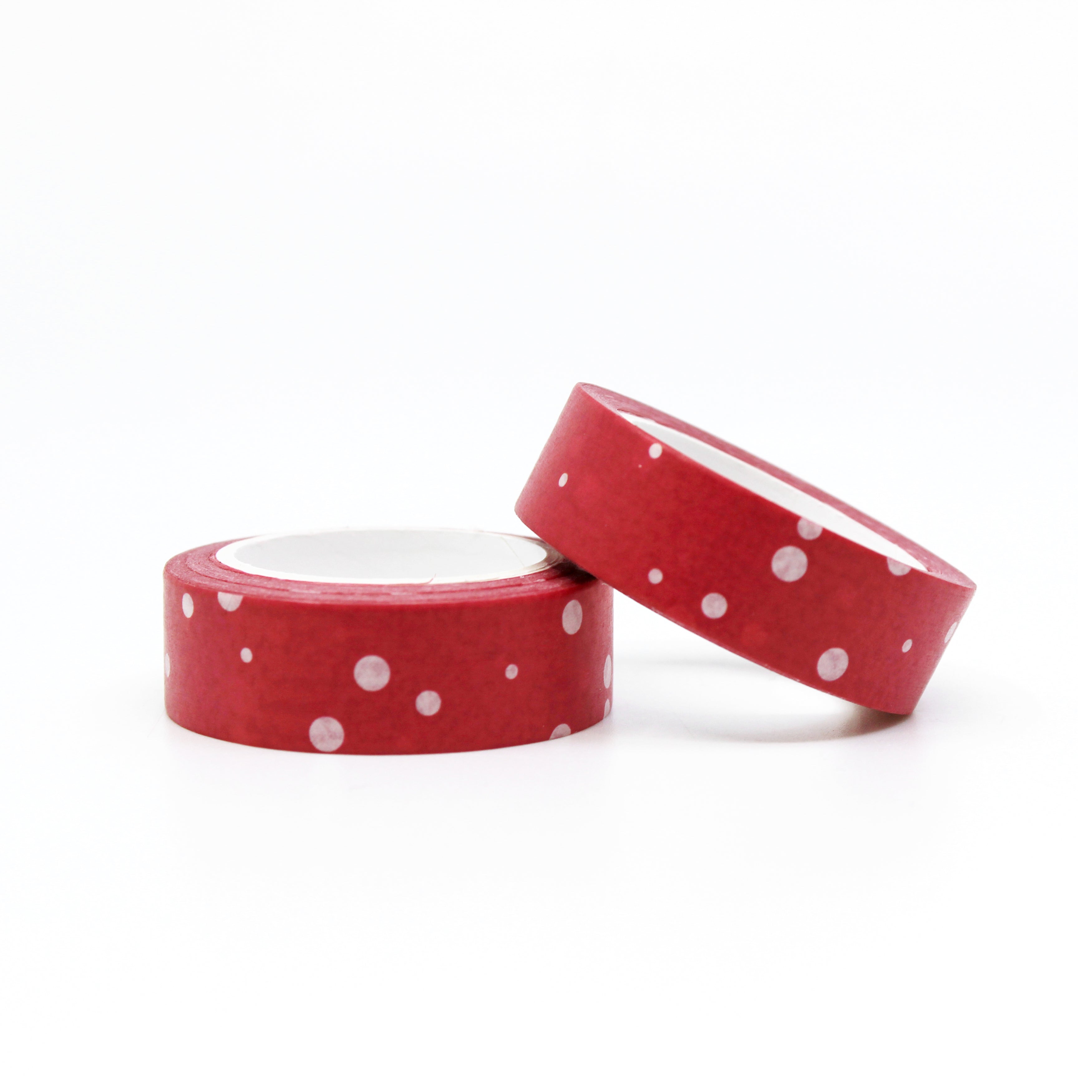 This is a roll of Merry Christmas red and white dots washi tapes from BBB Supplies Craft Shop