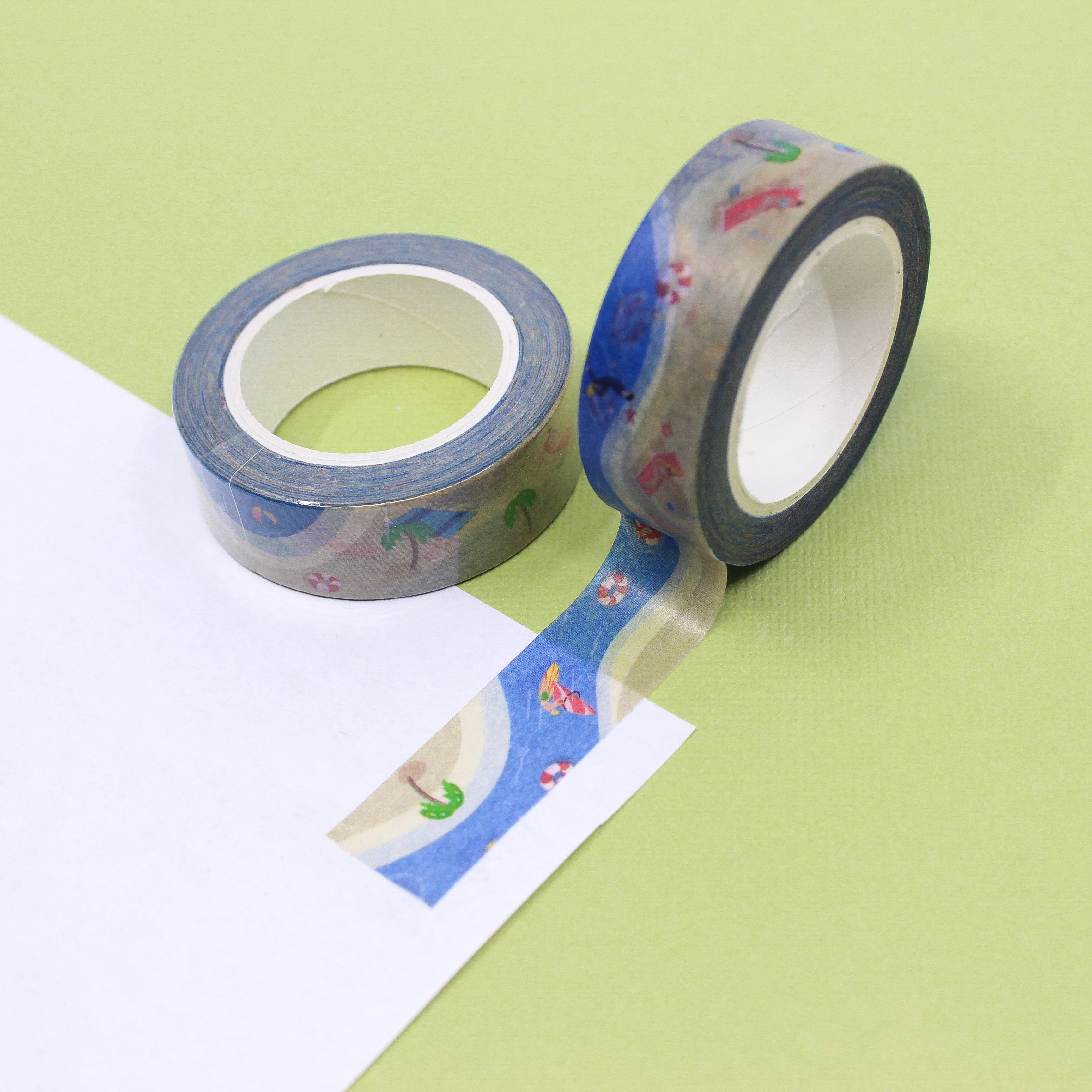 This is a sunny warm beach scenery themed washi tape from BBB Supplies Craft Shop