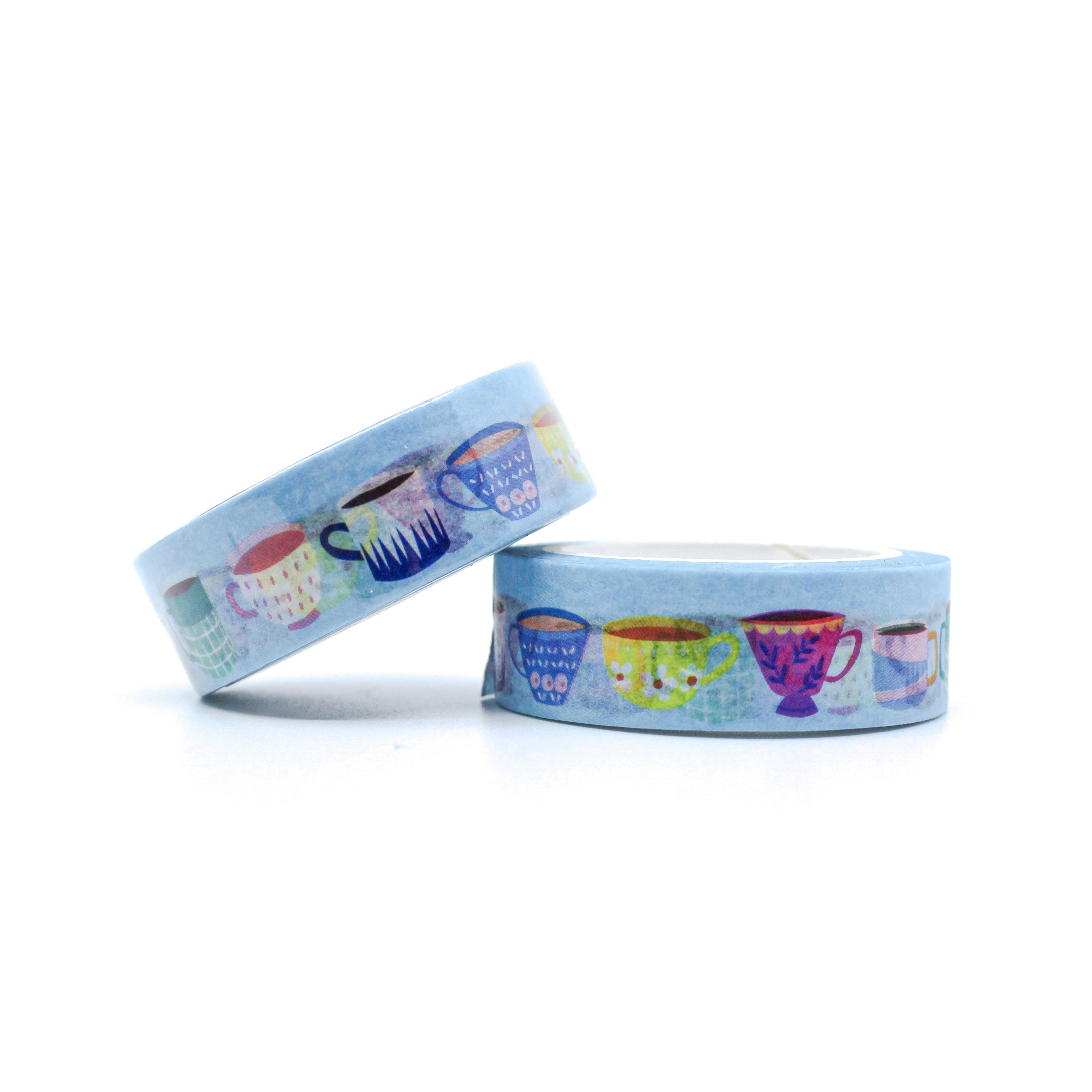 This is a roll of different design of teacups washi tapes from BBB Supplies Craft Shop