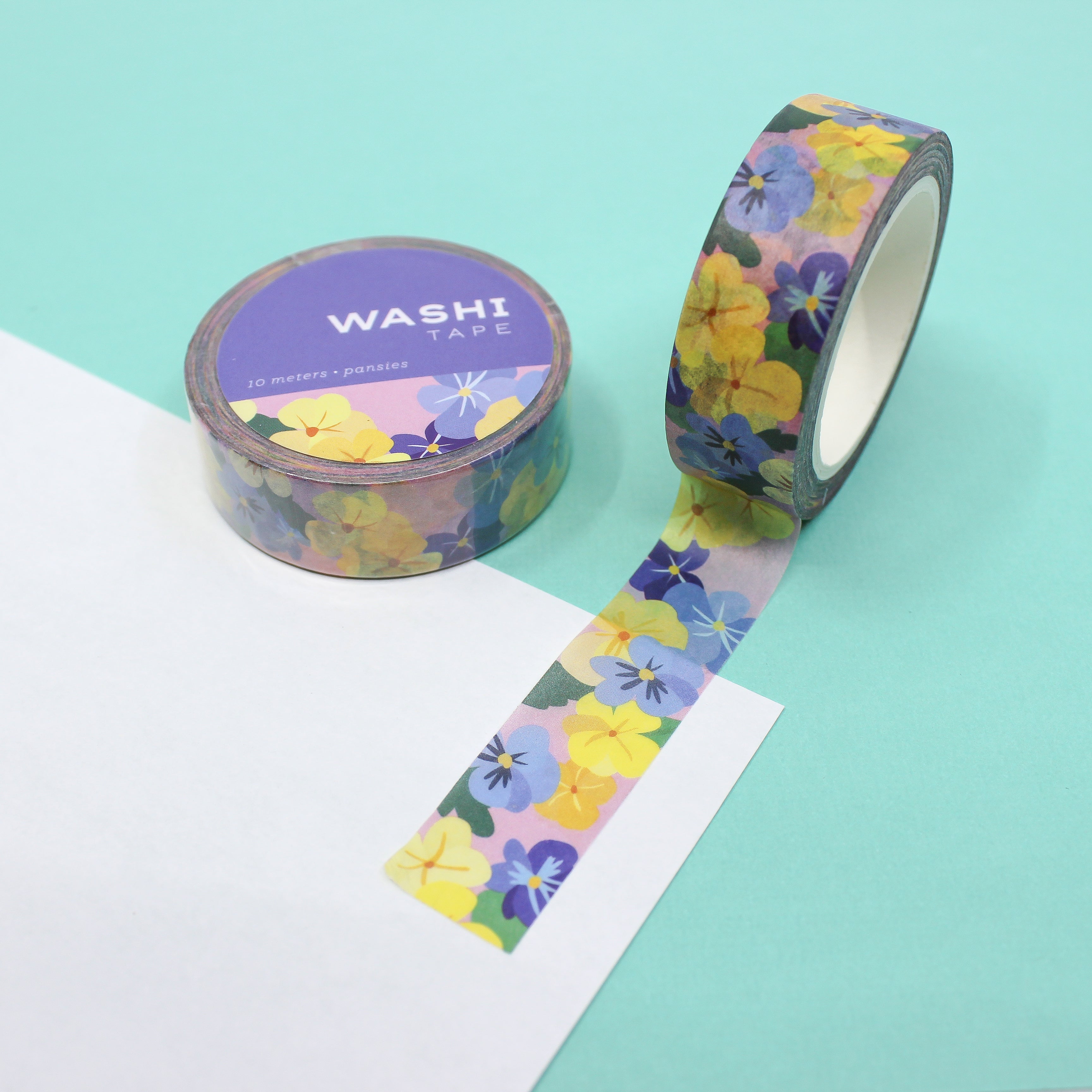 This is a big pansy flowers themed washi tape from BBB Supplies Craft Shop