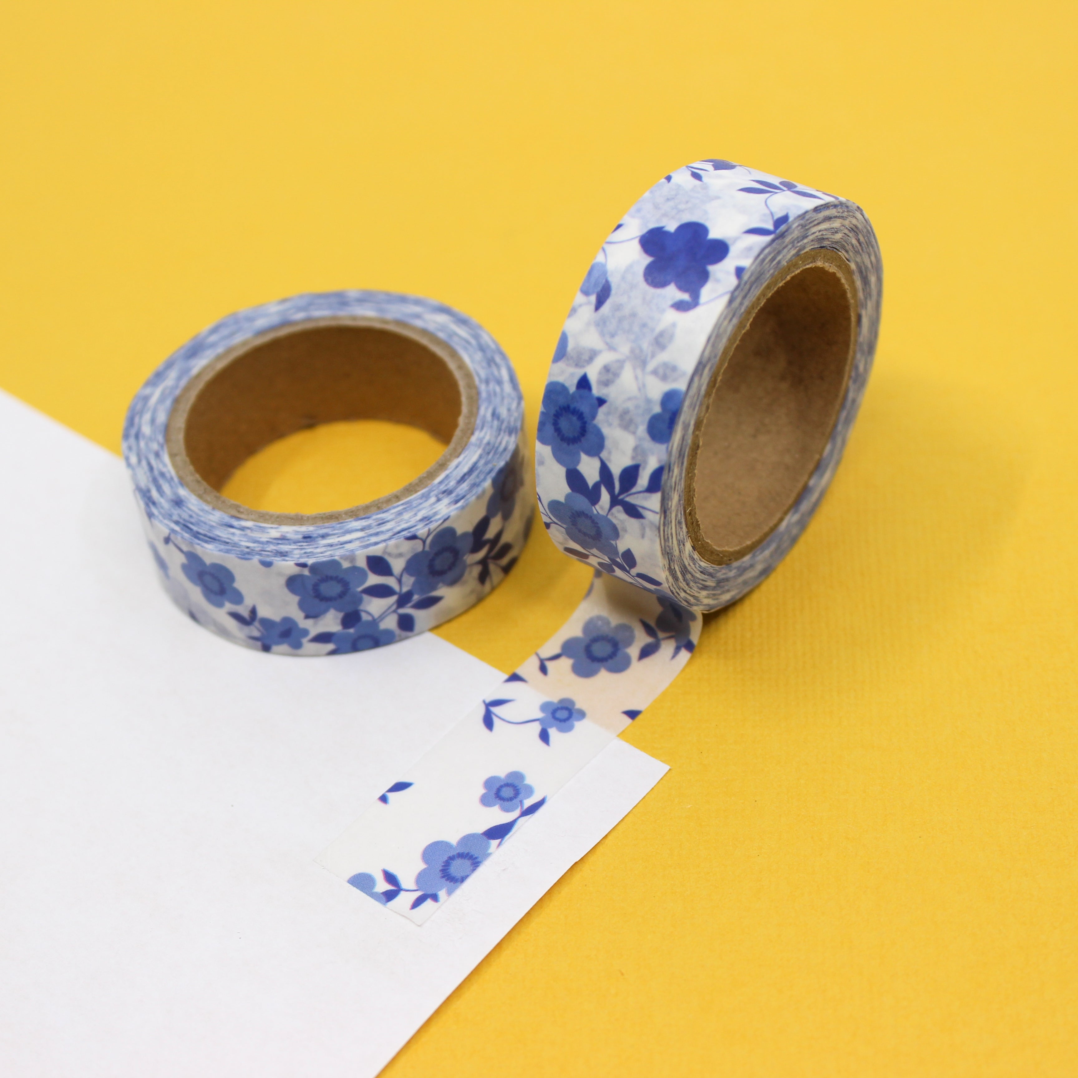 This is a blue blooming florals themed washi tape from BBB Supplies Craft Shop