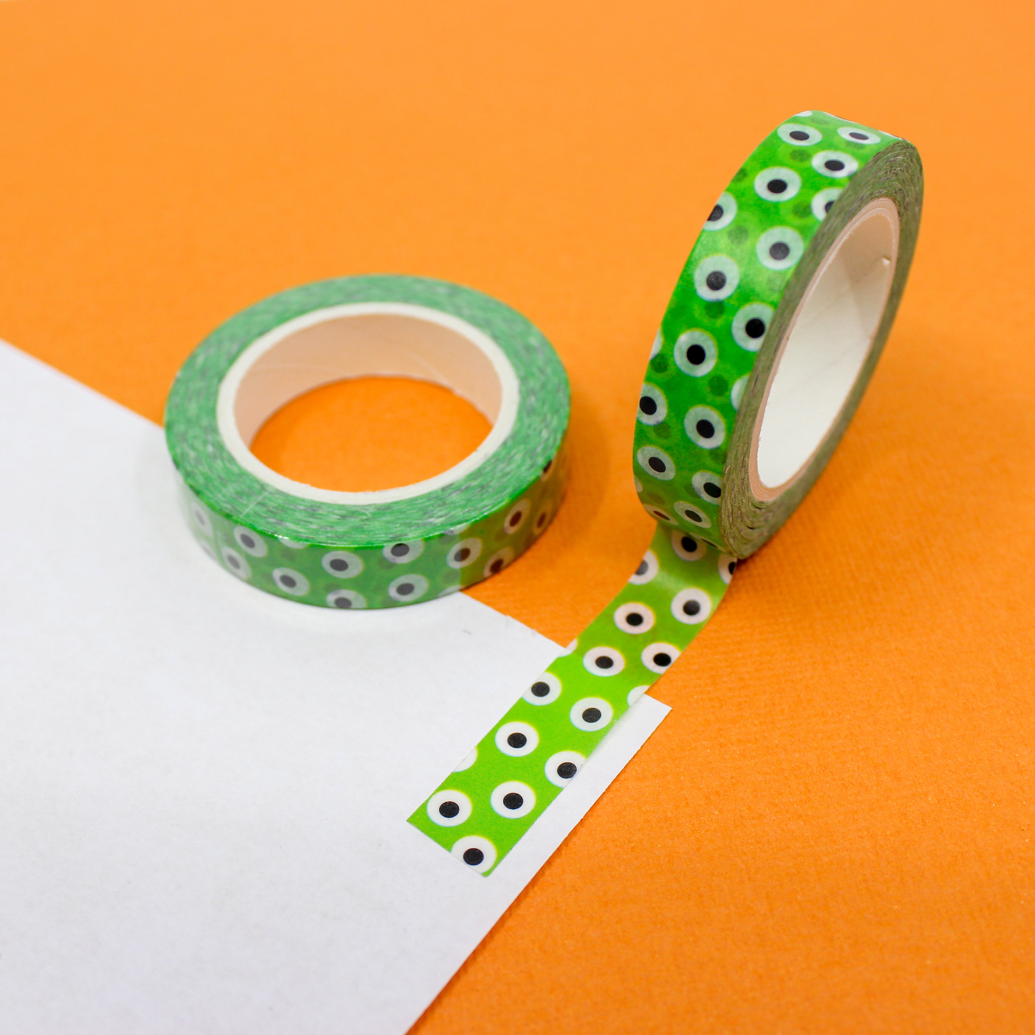 This is a monster Halloween green eyes washi tape from BBB Supplies Craft Shop