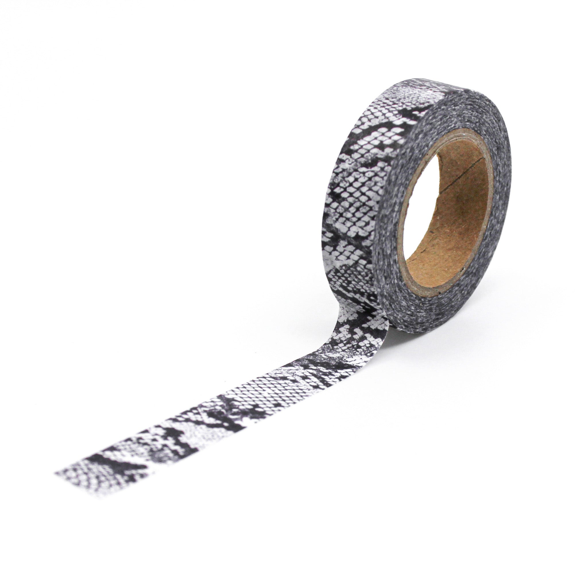 This is a full pattern repeat view of black snakeskin washi tape from BBB Supplies Craft Shop