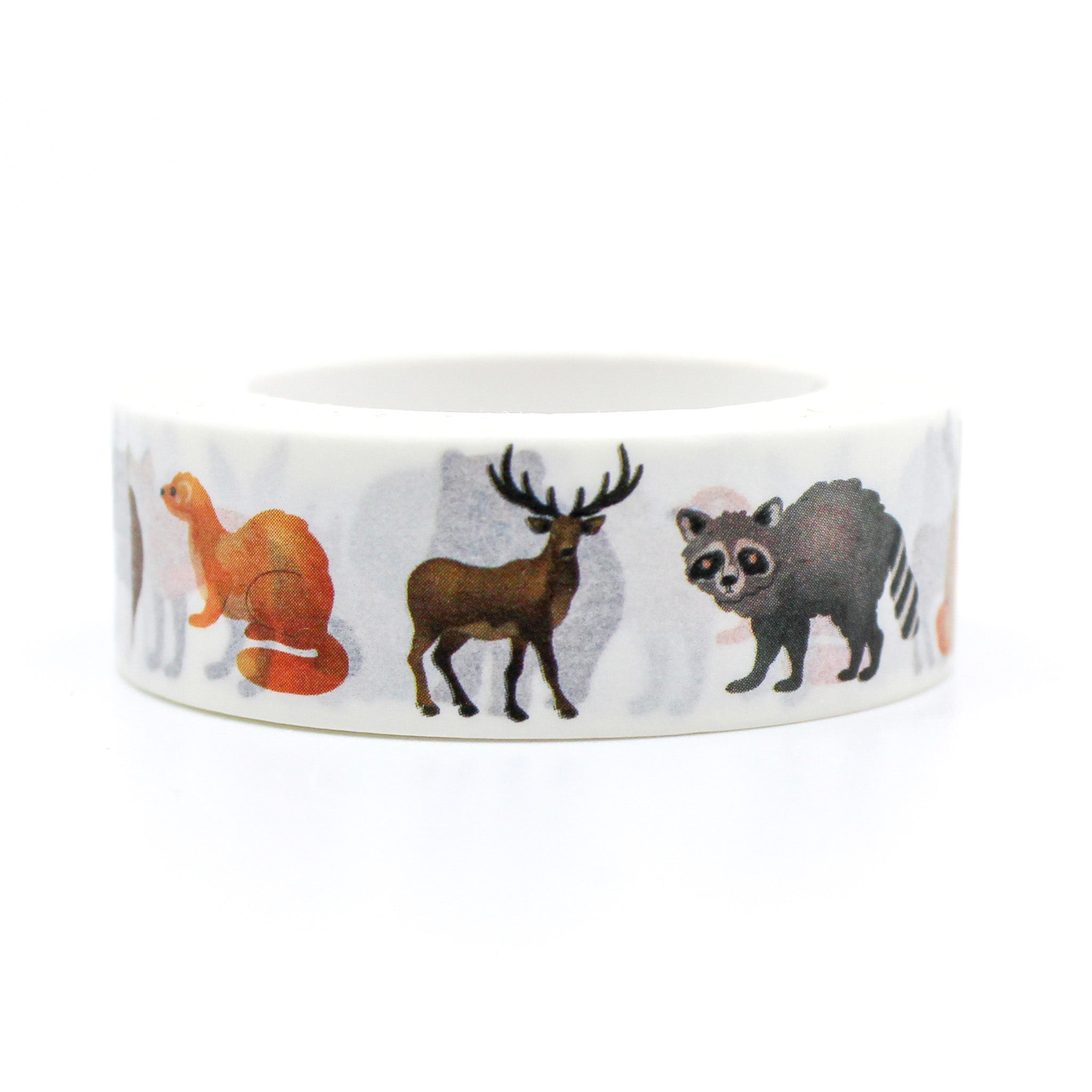 This is an animal woodland creatures pattern washi tape from BBB Supplies Craft Shop