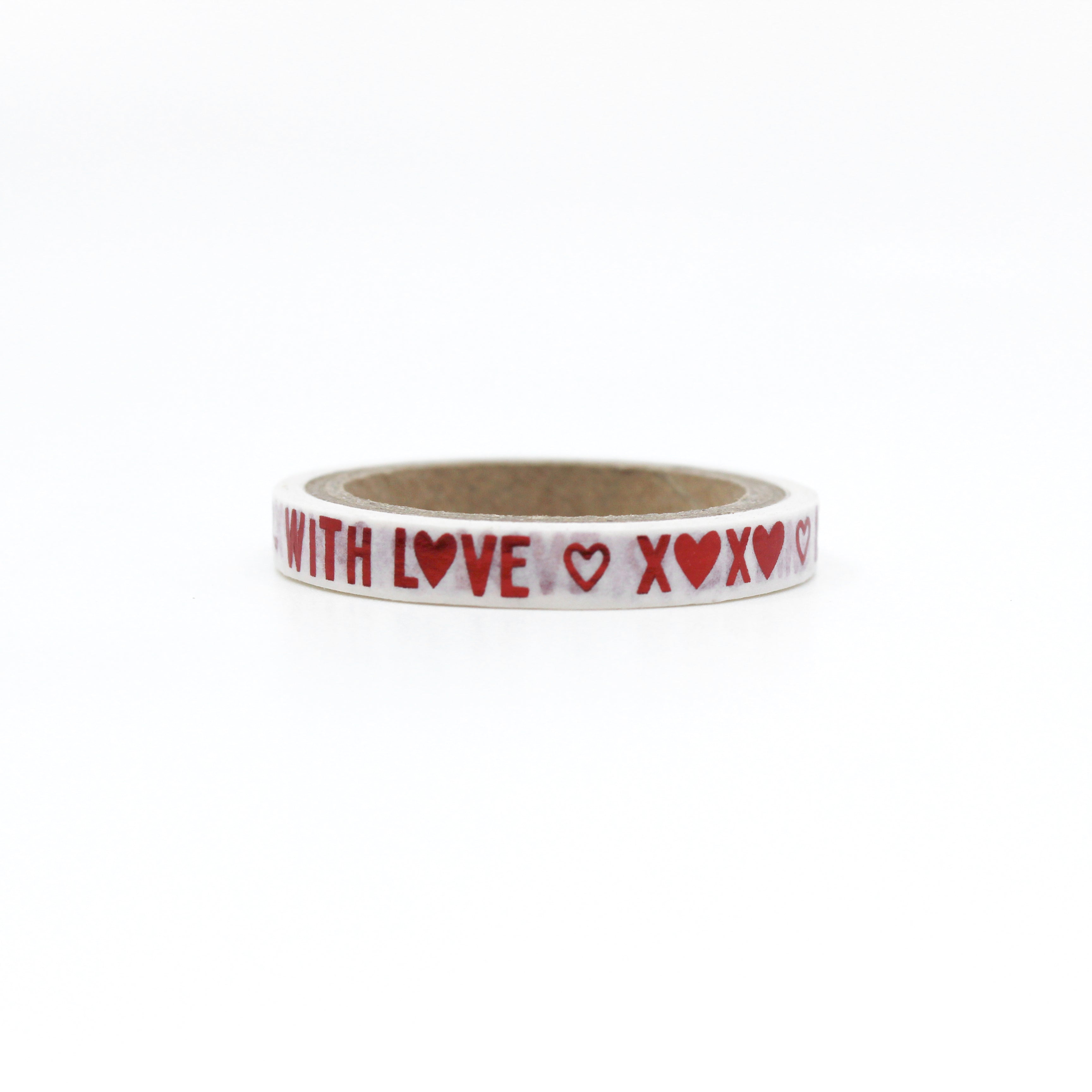 This is an inspiring February Valentine Words caption themed view of washi tape from BBB Supplies Craft Shop