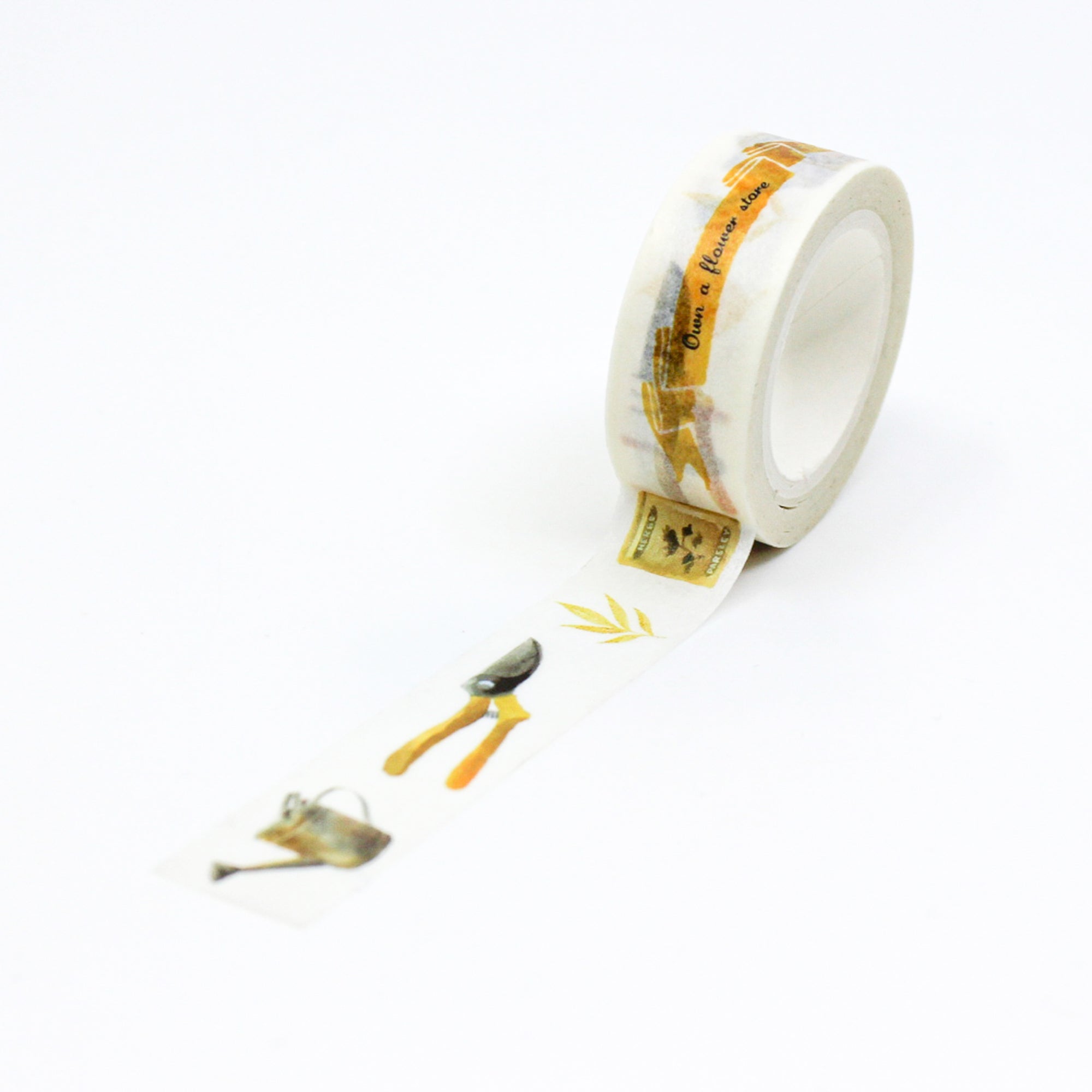 This pretty yellow garden tools tape is a refreshing, colorful pattern perfect for your BUJO and craft projects. This is the perfect gift for a gardening hobbyist to schedule their gardening days in their Calendar or seal up seed packets. This adorable tape is sold at BBB Supplies Craft Shop.