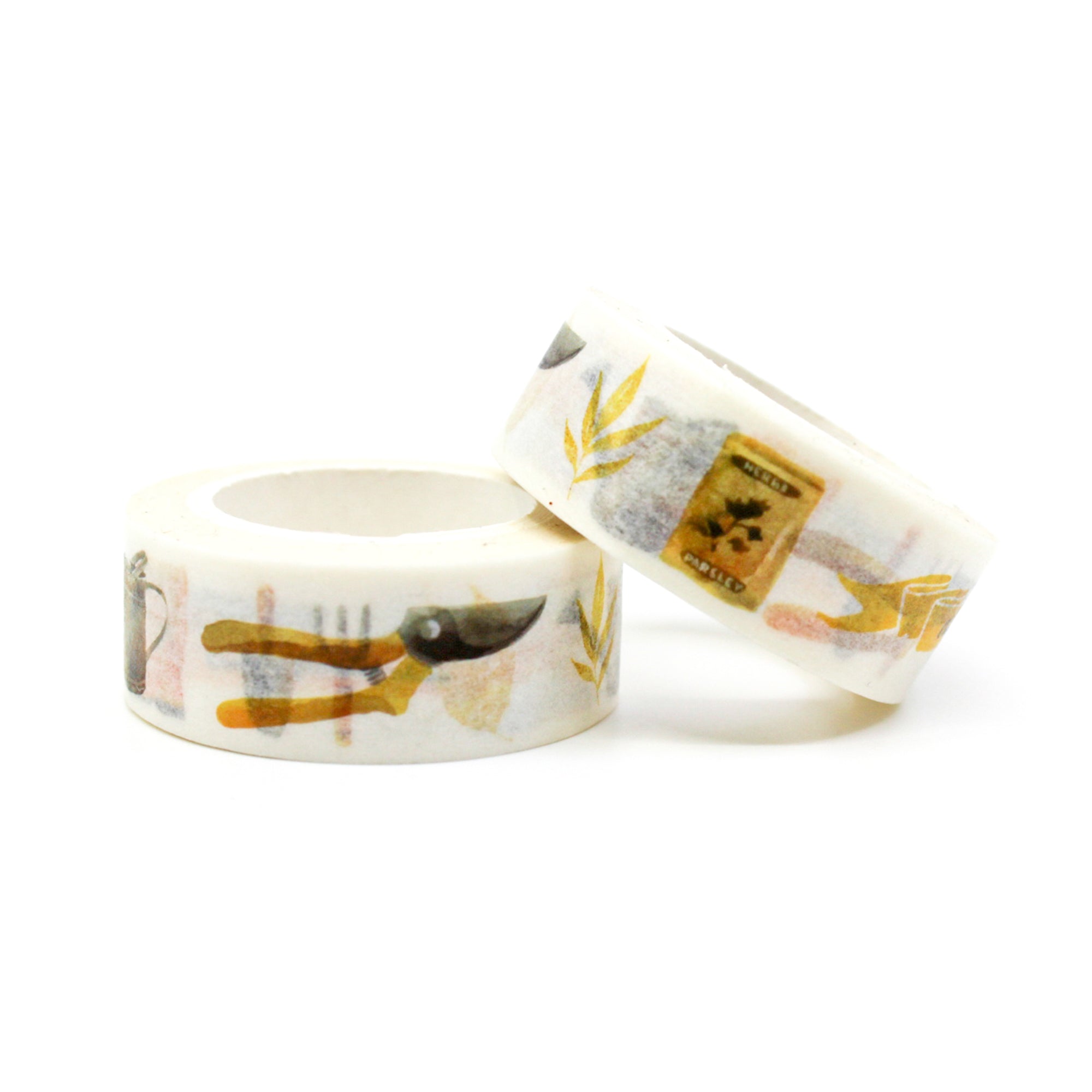 This pretty yellow garden tools tape is a refreshing, colorful pattern perfect for your BUJO and craft projects. This is the perfect gift for a gardening hobbyist to schedule their gardening days in their Calendar or seal up seed packets. This adorable tape is sold at BBB Supplies Craft Shop.