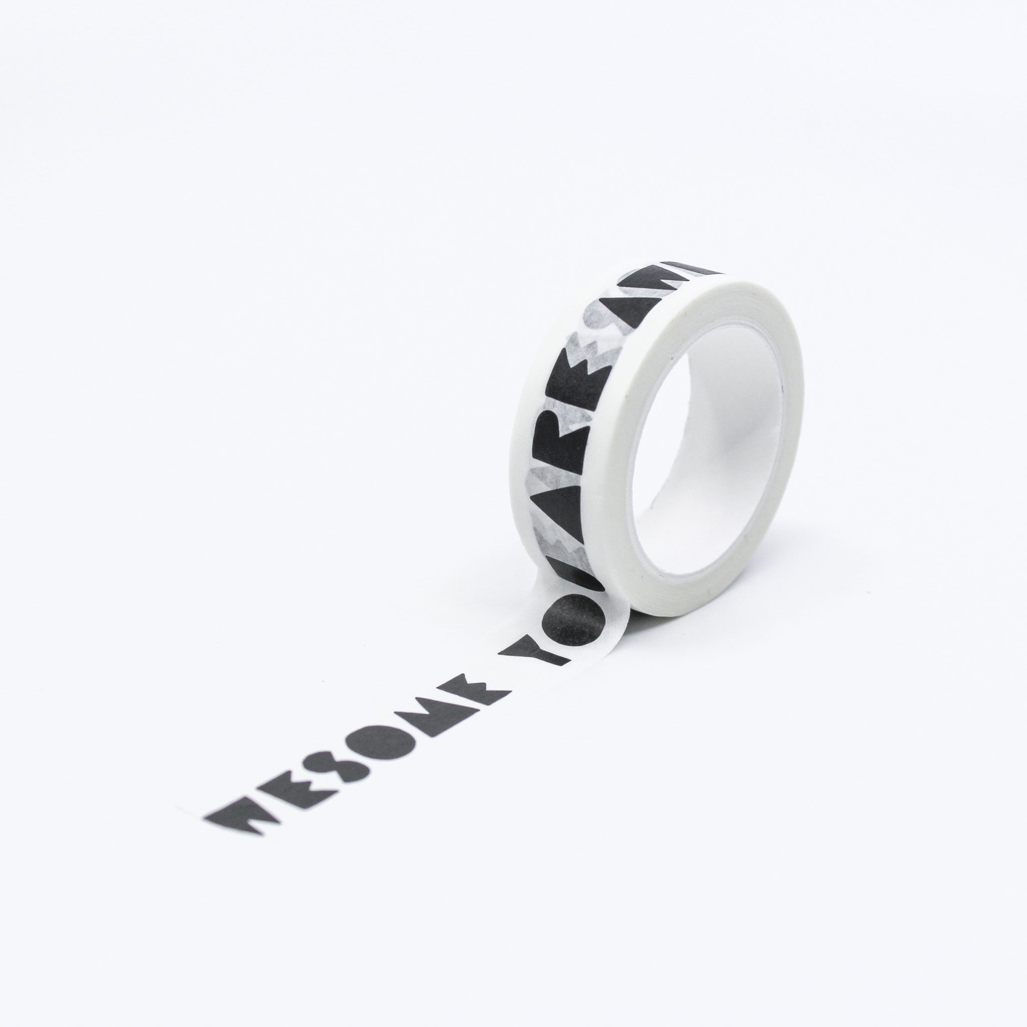 This is a full pattern repeat view of you are awesome text washi tape from BBB Supplies Craft Shop