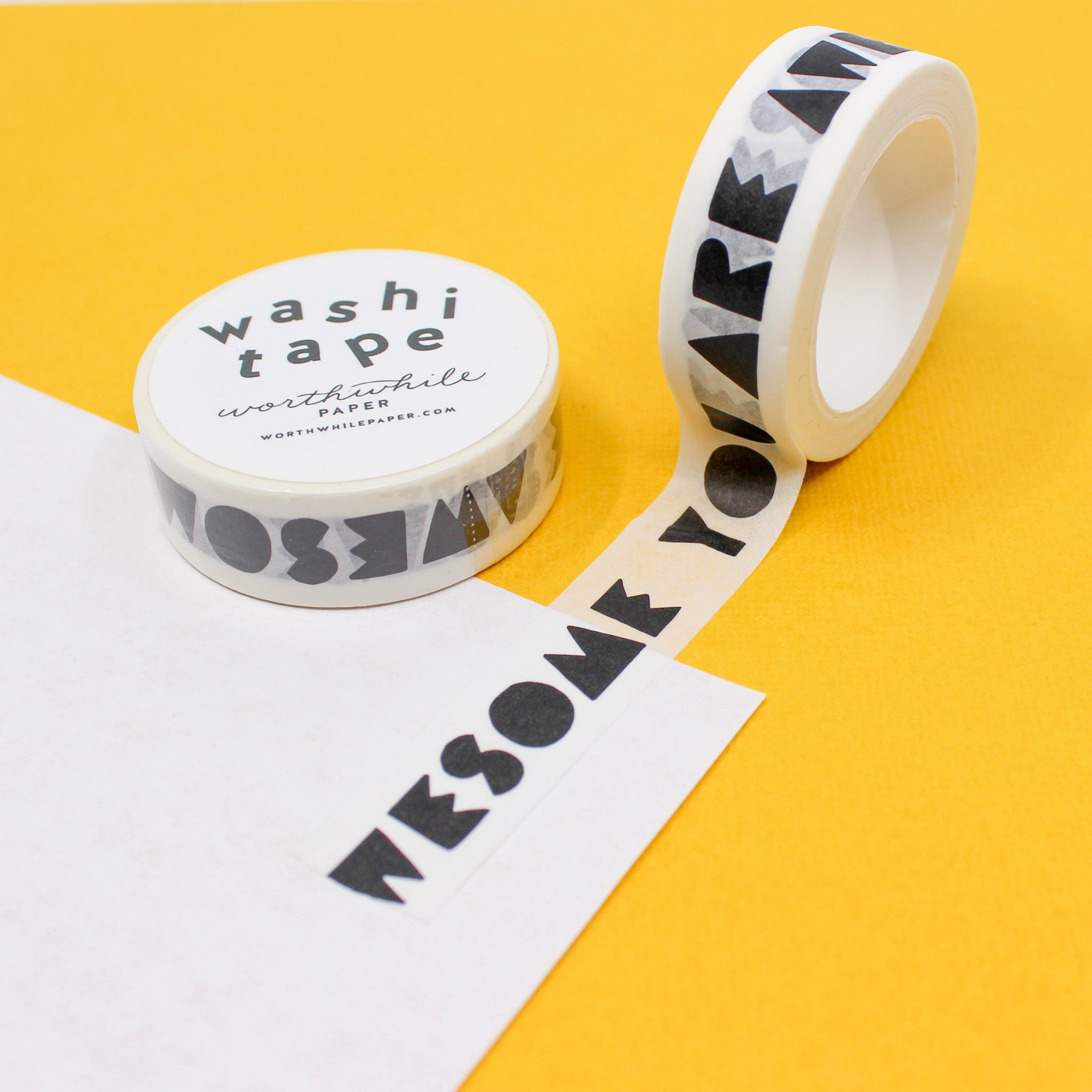 This is a You are awesome phrase pattern washi tape from BBB Supplies Craft Shop