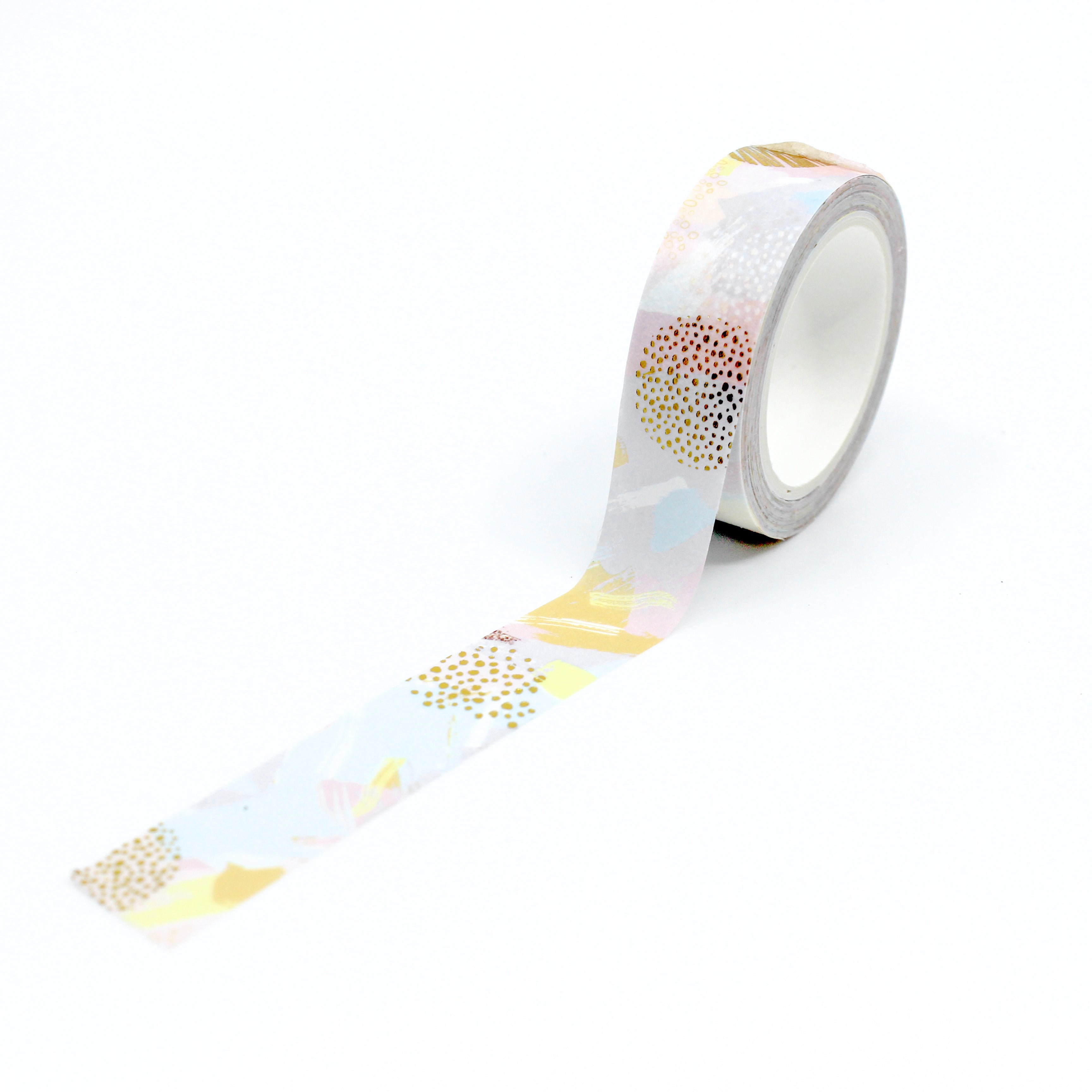 This tape is a unique and pretty decorative pattern that is reminiscent of a retro 80's pattern and will add some sparkle to any craft project, BUJO, or planner spread. We offer four different patterns in this style in our shop. This tape is sold at BBB Supplies Craft Shop.