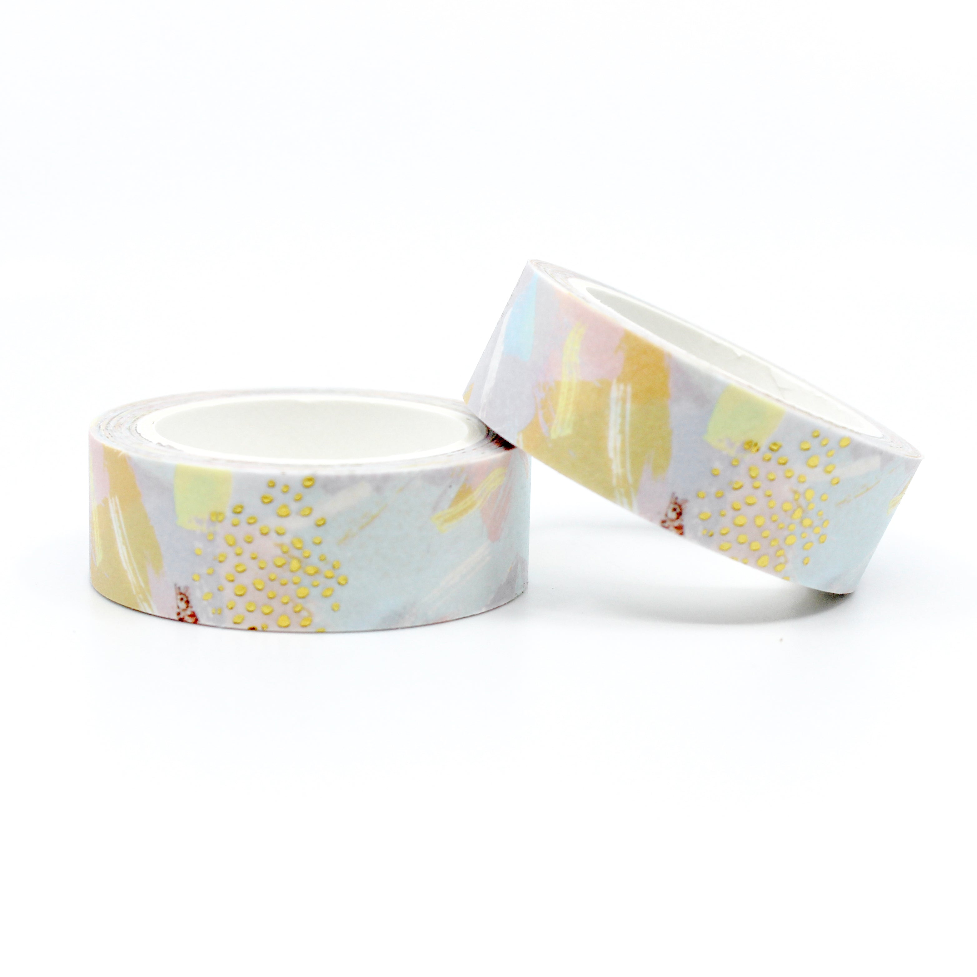 This tape is a unique and pretty decorative pattern that is reminiscent of a retro 80's pattern and will add some sparkle to any craft project, BUJO, or planner spread. We offer four different patterns in this style in our shop. This tape is sold at BBB Supplies Craft Shop.