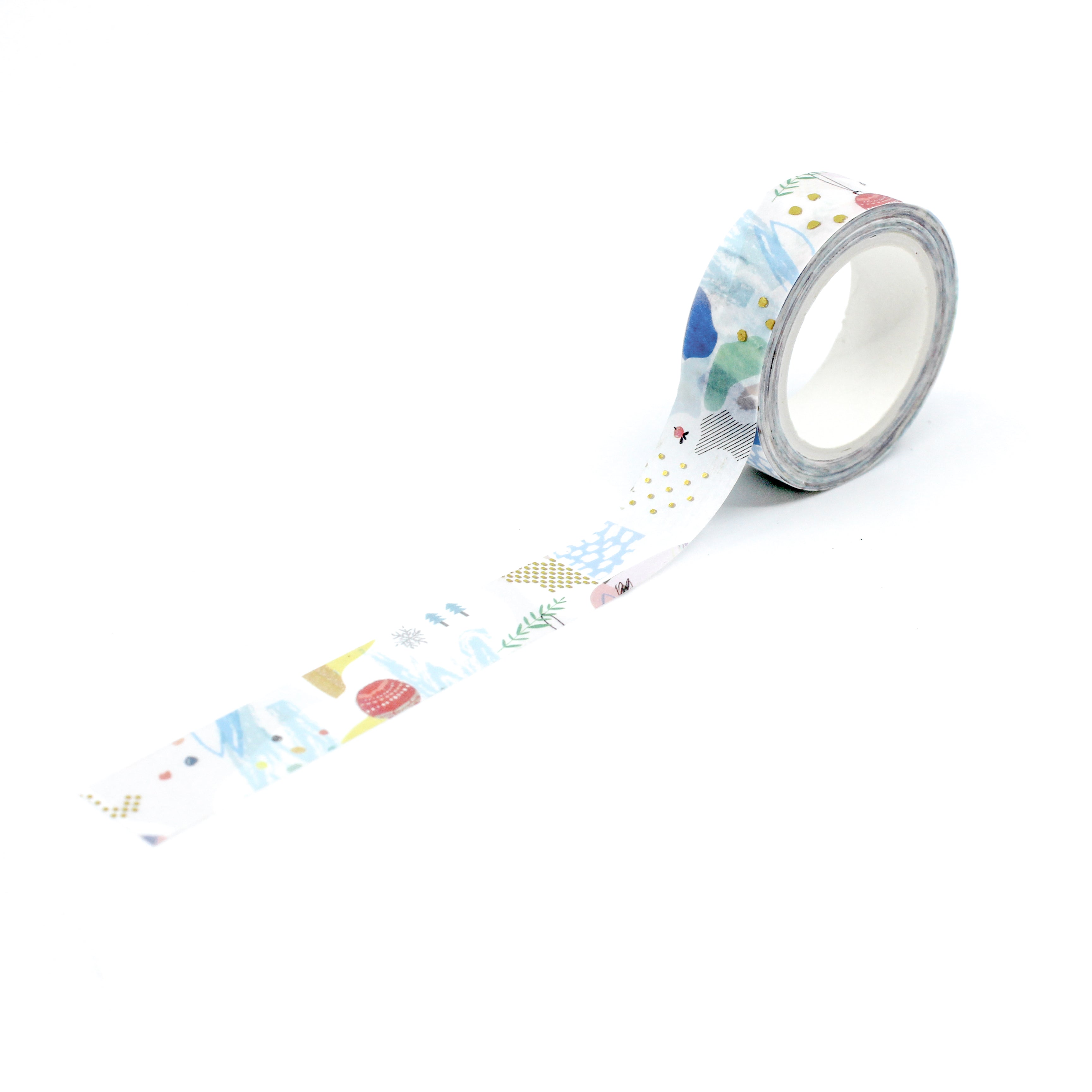 This tape is a unique and pretty decorative pattern that is reminiscent of a retro 80's pattern and will add some sparkle to any craft project, BUJO, or planner spread. We offer four different patterns in this style in our shop. This tape is sold at BBB Supplies Craft Shop.