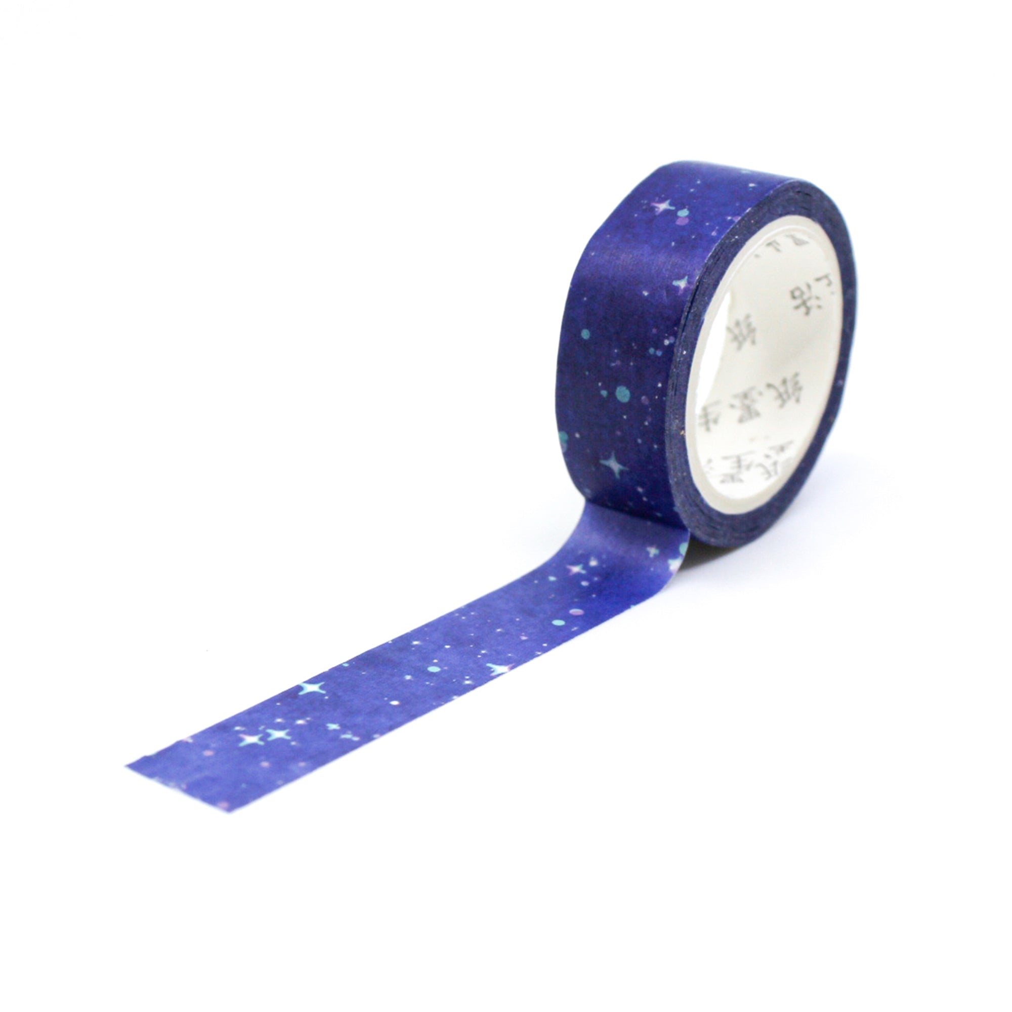 This starry night sky watercolor washi tape is the perfect addition to your washi collection. The simplicity of the pattern is perfect for accenting and matching any project's theme while adding a beautiful and interesting pattern. This tape is sold at BBB Supplies craft shop.