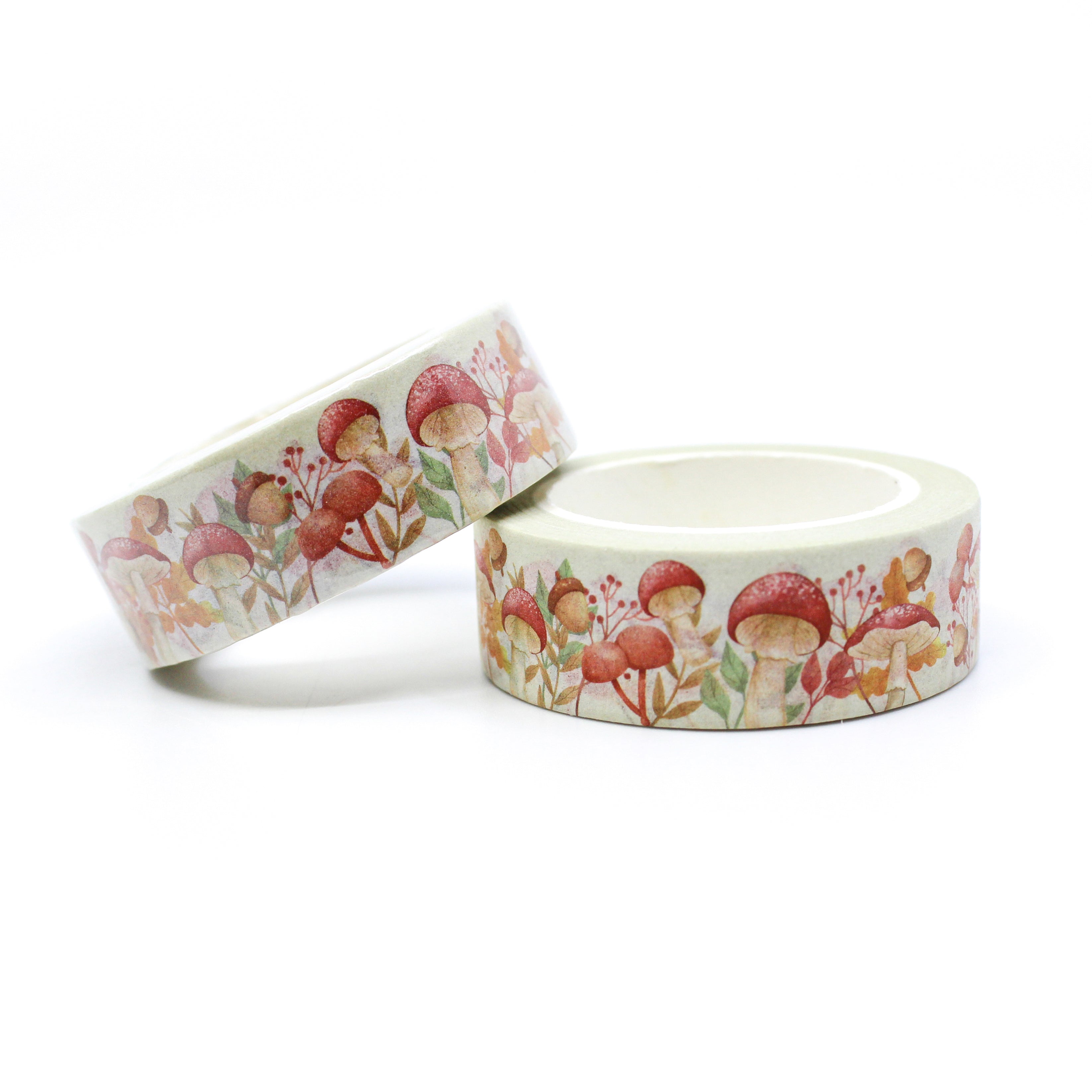 This is a cute bright and fun mushrooms for Journal Supplies, Scrapbooking washi tapes from BBB Supplies Craft Shop