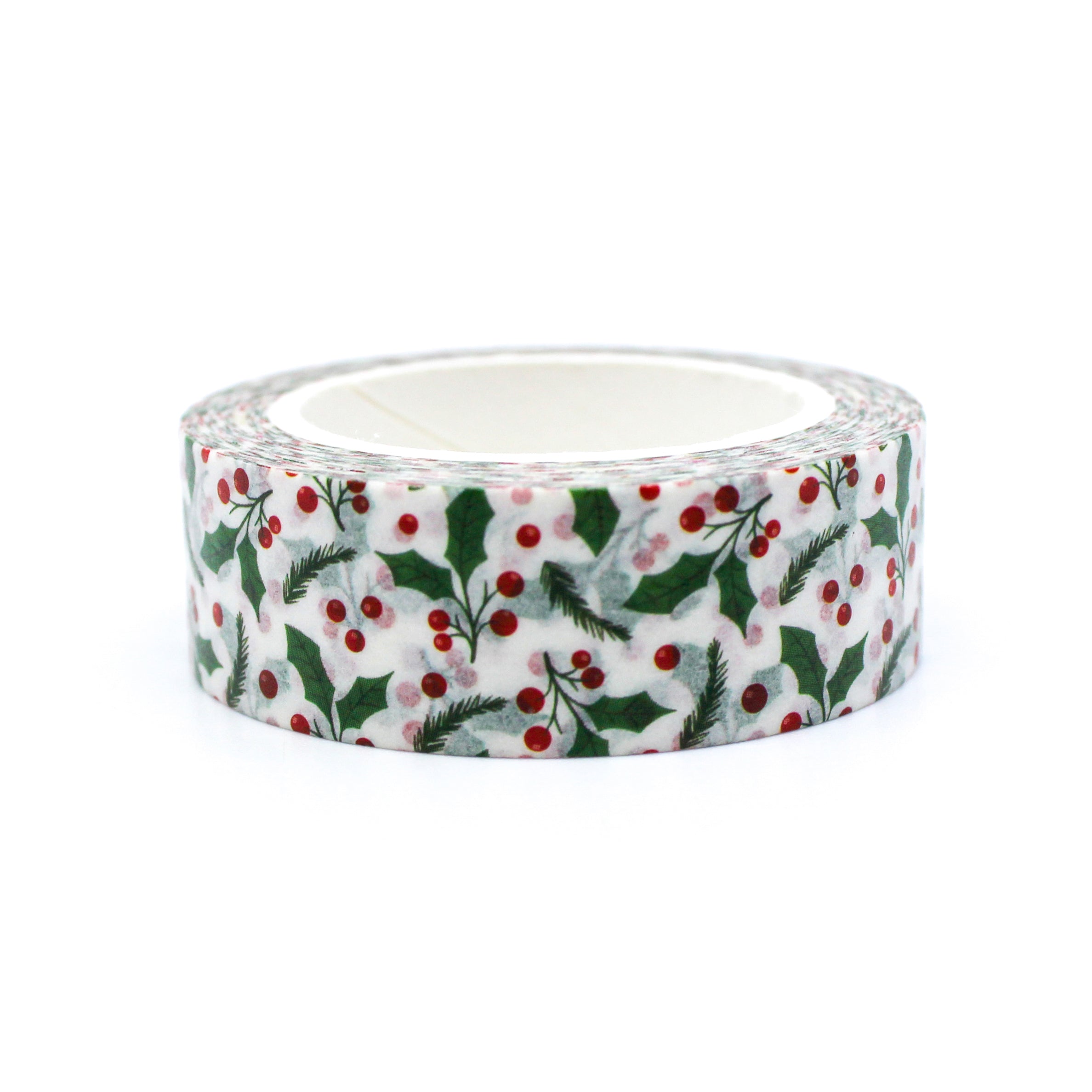 Cute little holiday holly and red berries washi tape from BBB Supplies Craft Shop.