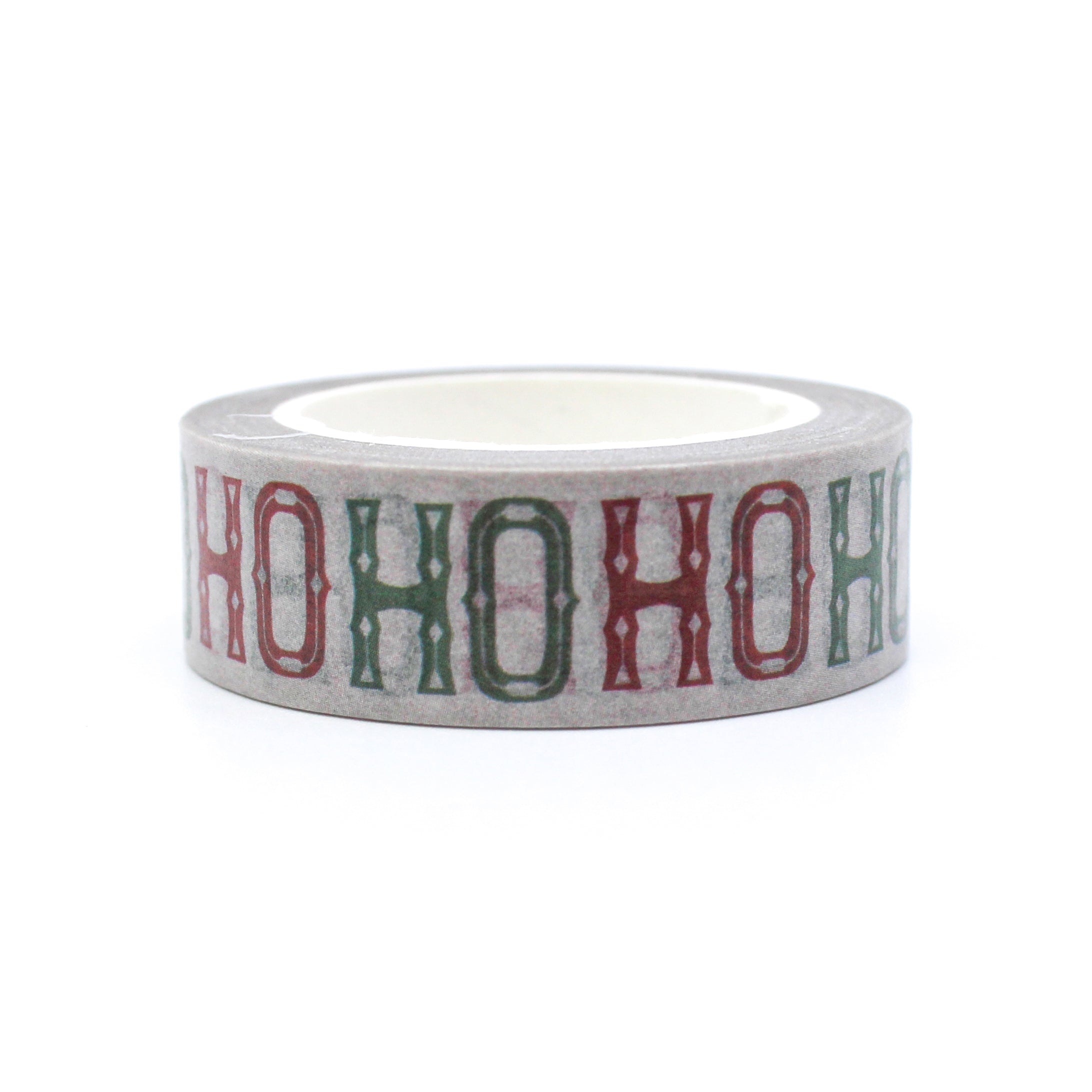 This is a red and green letters of Santa's Ho Ho Ho pattern washi tape from BBB Supplies Craft Shop