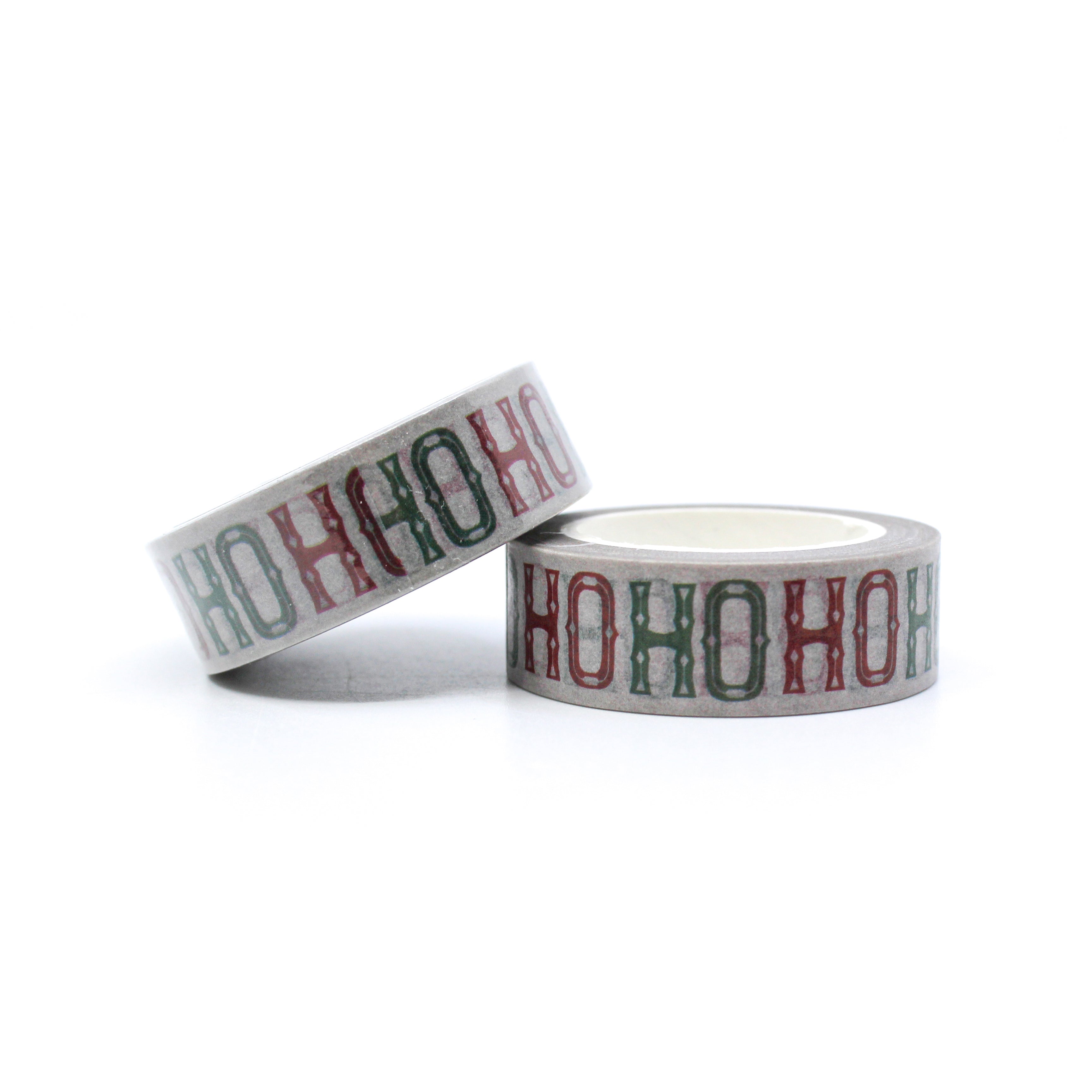 This is a red and green letters of Santa's Ho Ho Ho pattern washi tape for Journal Supplies, Scrapbooking washi tapes from BBB Supplies Craft Shop